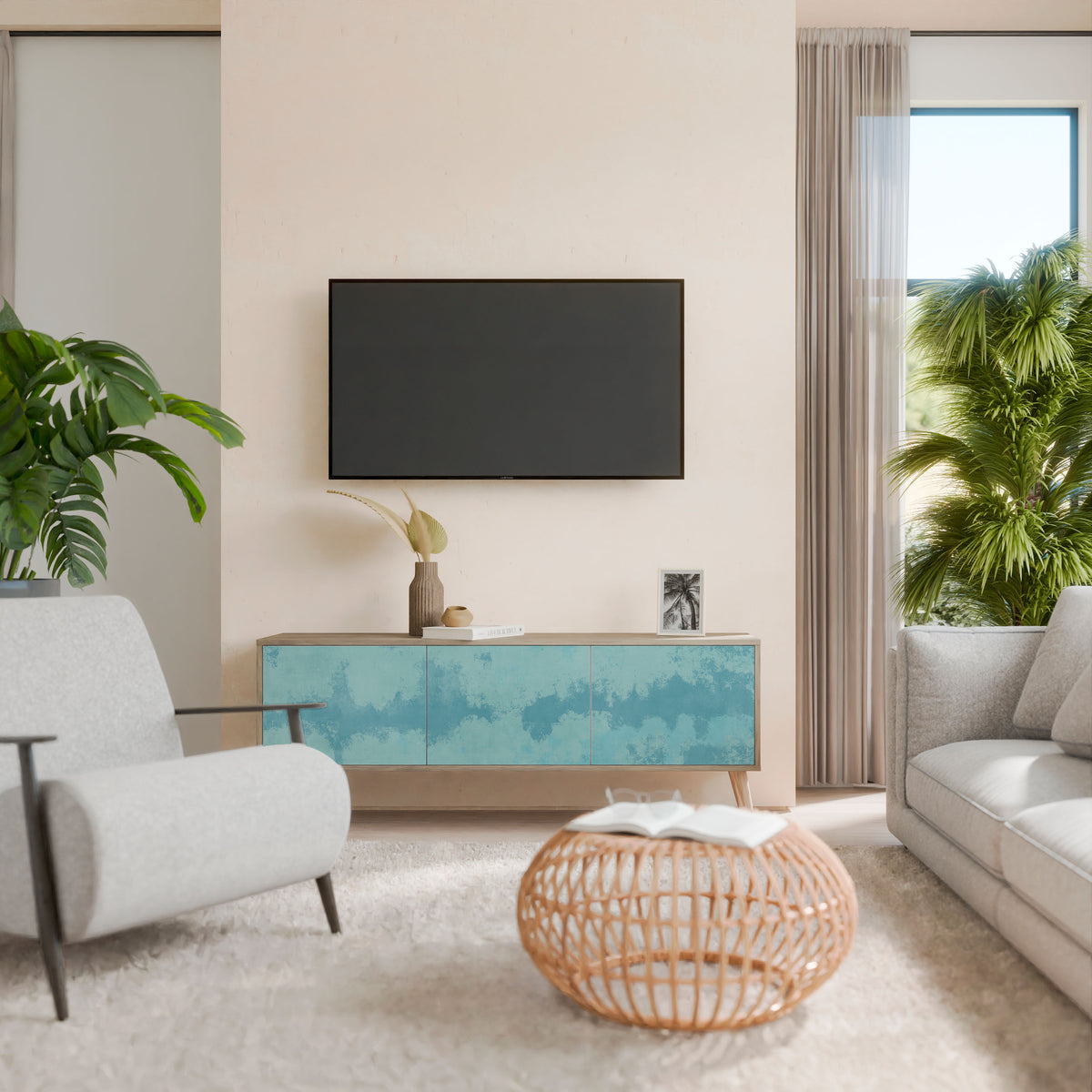 SKY WASH 3-Door TV Cabinet