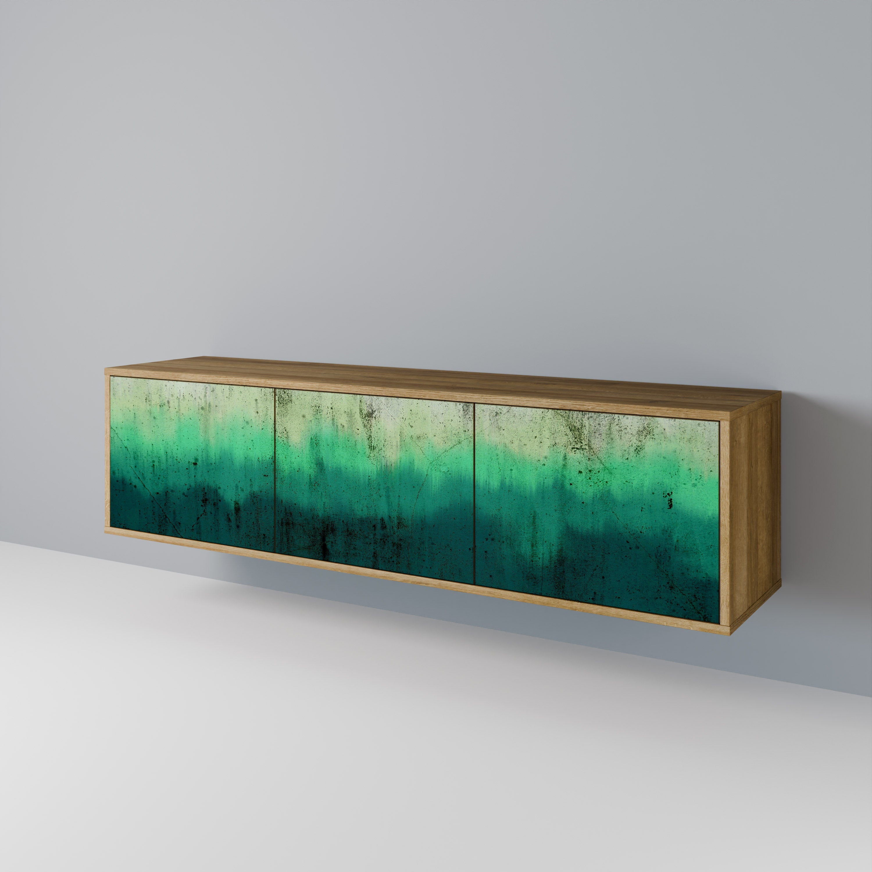 Meuble TV 3 portes NORTHERN LIGHTS effet chêne