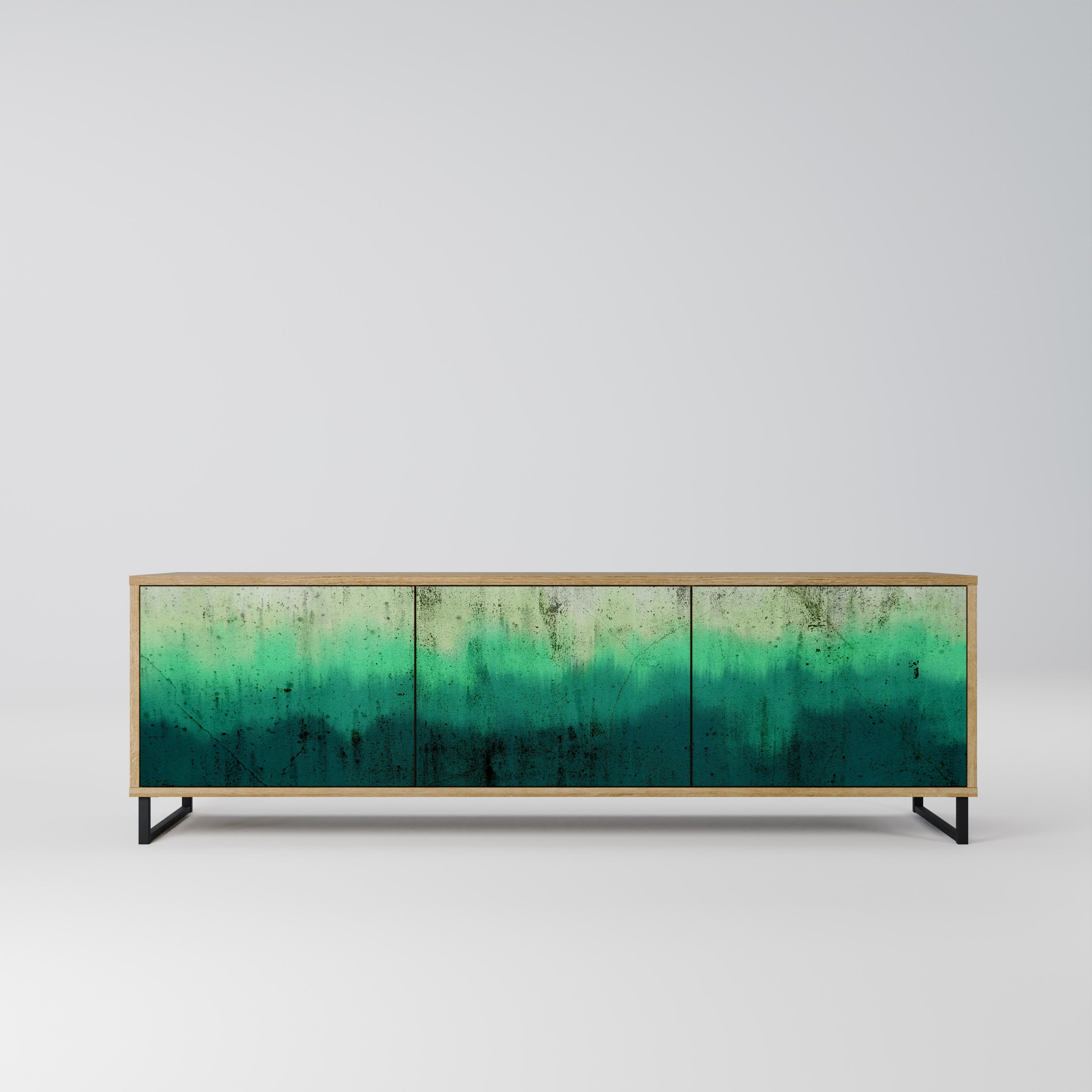 Meuble TV 3 portes NORTHERN LIGHTS effet chêne