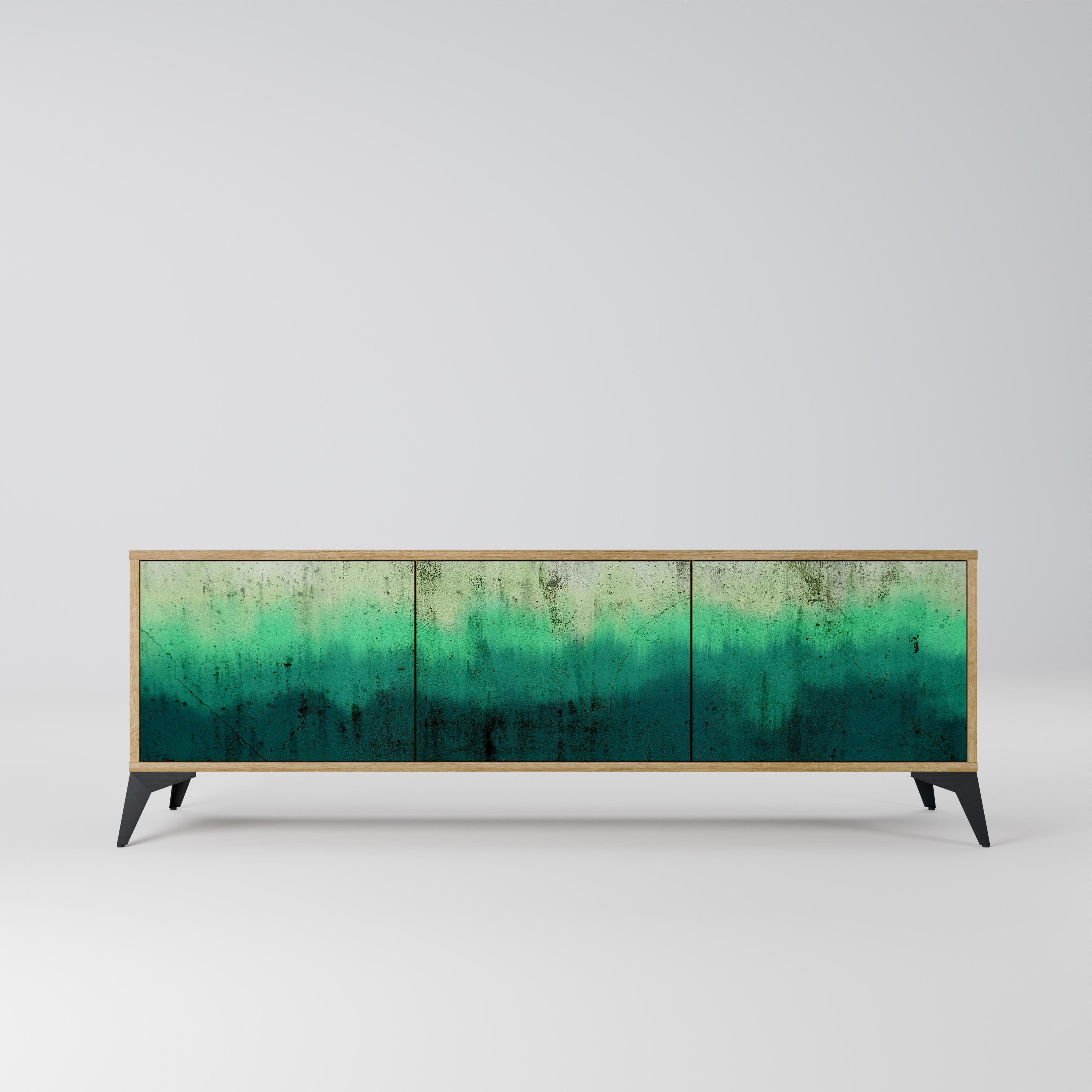 Meuble TV 3 portes NORTHERN LIGHTS effet chêne