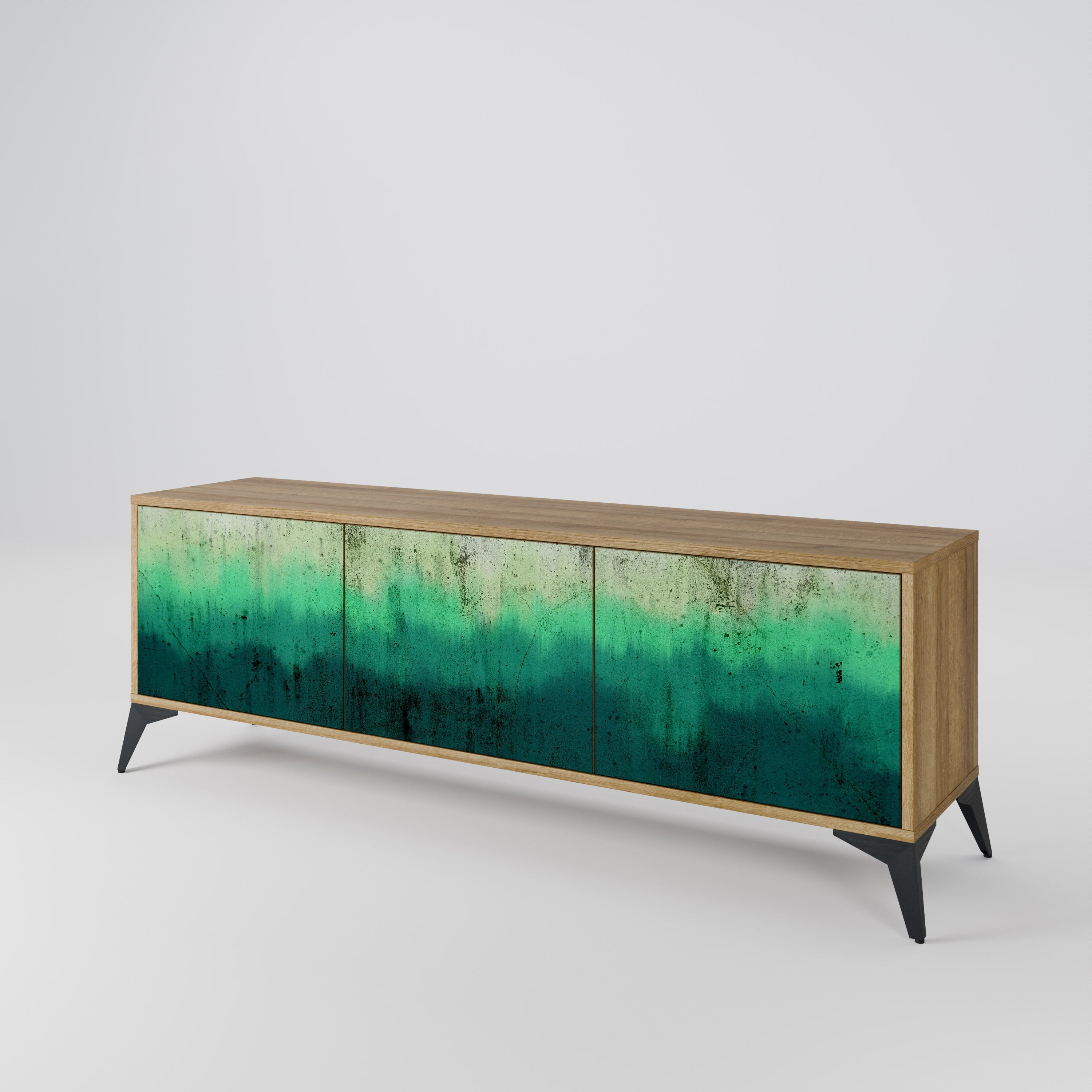 Meuble TV 3 portes NORTHERN LIGHTS effet chêne