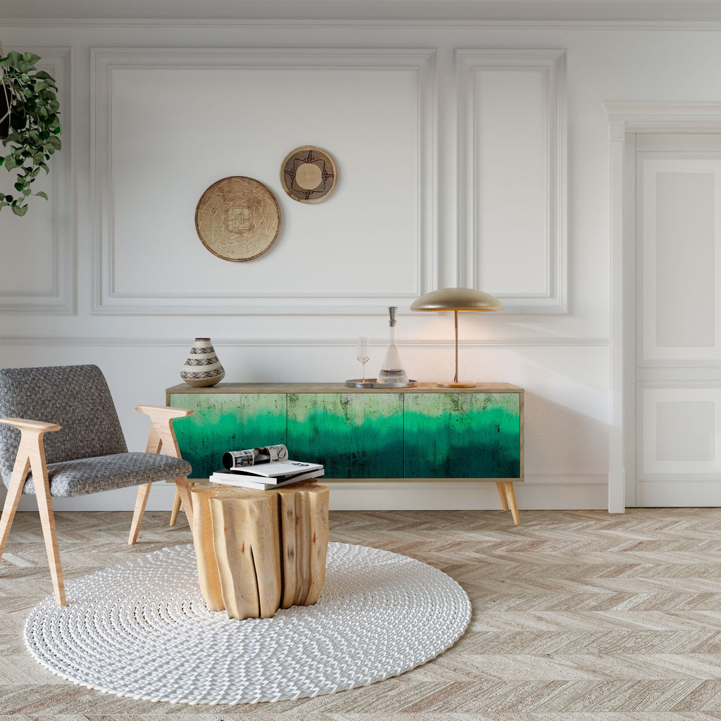 Meuble TV 3 portes NORTHERN LIGHTS effet chêne