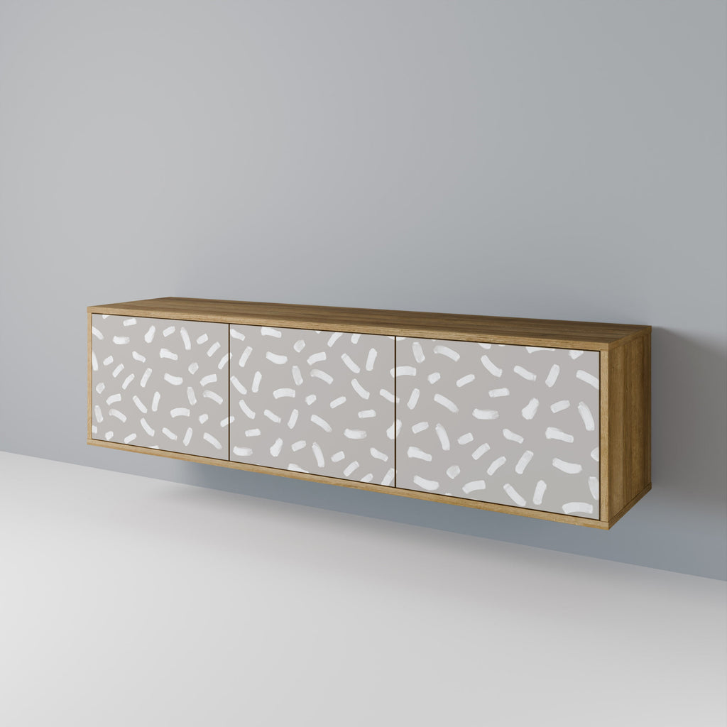 PASSING SECONDS Meuble TV 3 portes effet chêne