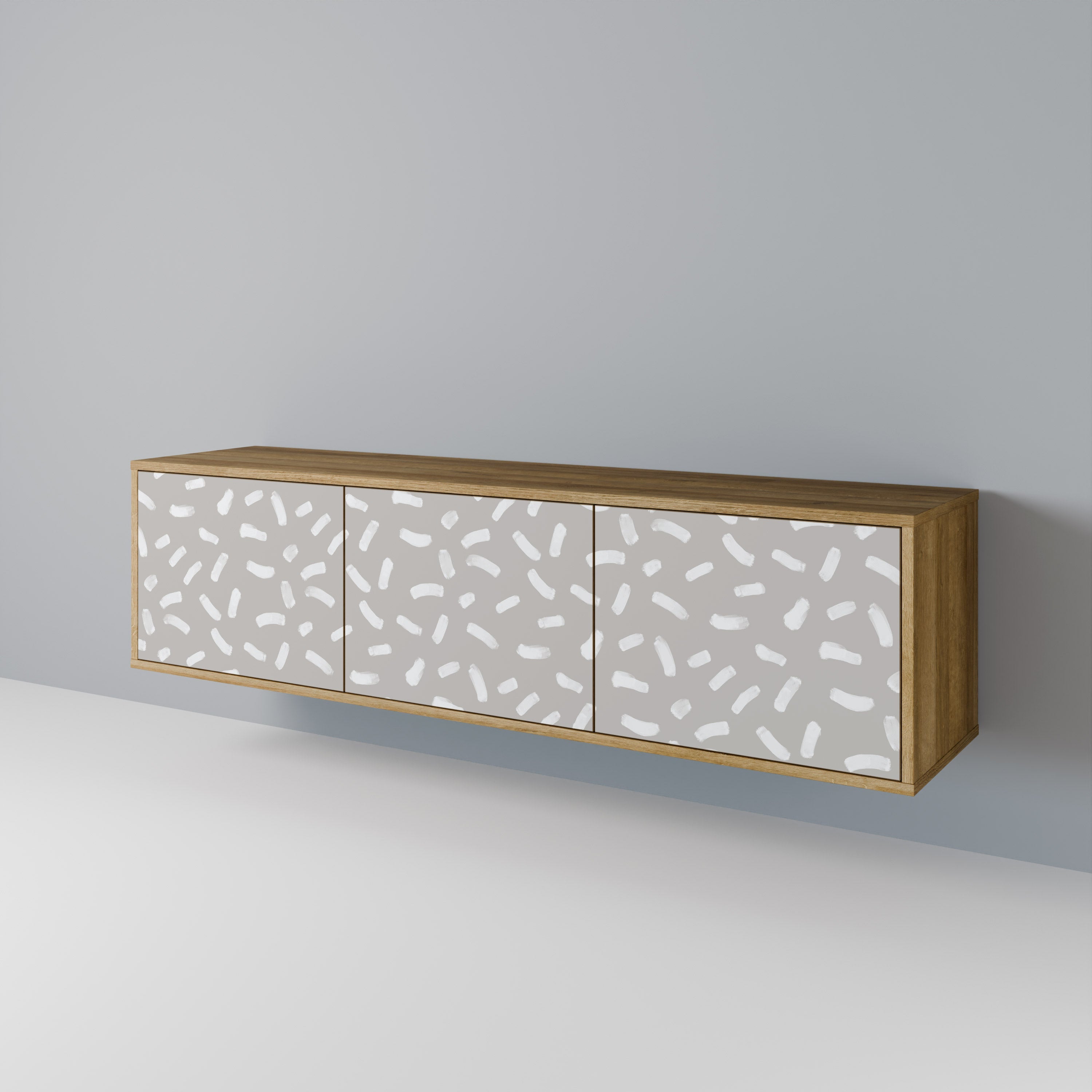 PASSING SECONDS Meuble TV 3 portes effet chêne