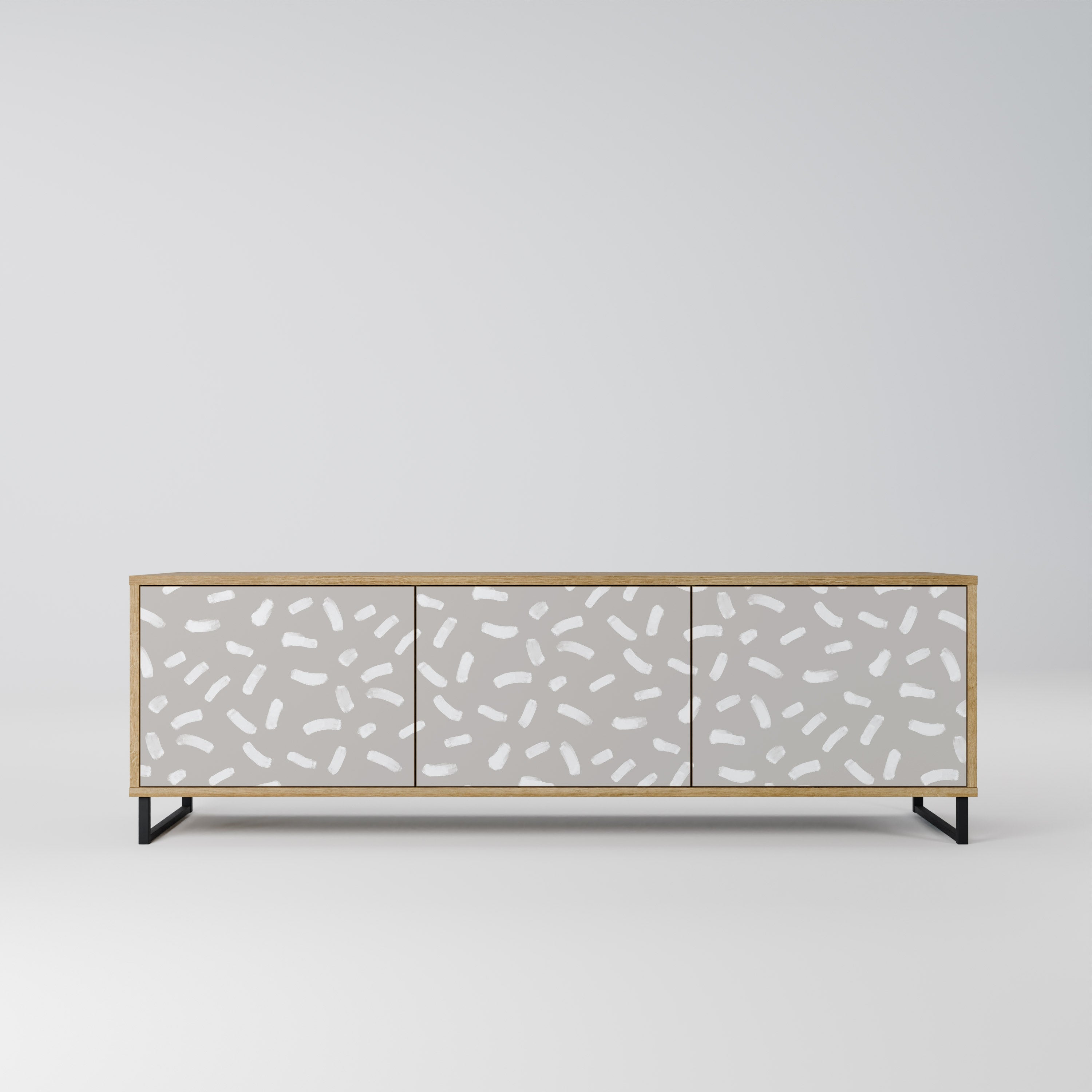 PASSING SECONDS Meuble TV 3 portes effet chêne