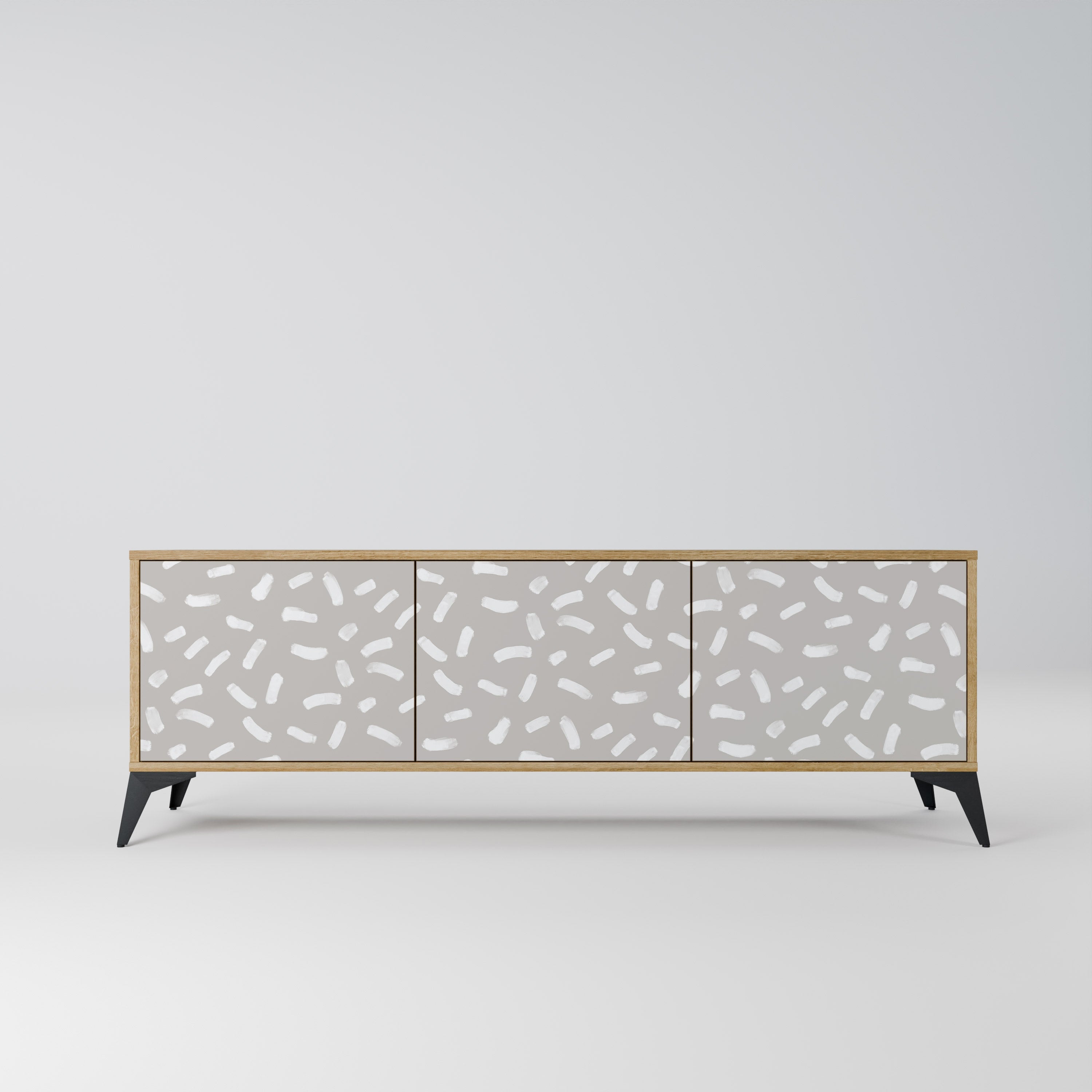 PASSING SECONDS Meuble TV 3 portes effet chêne