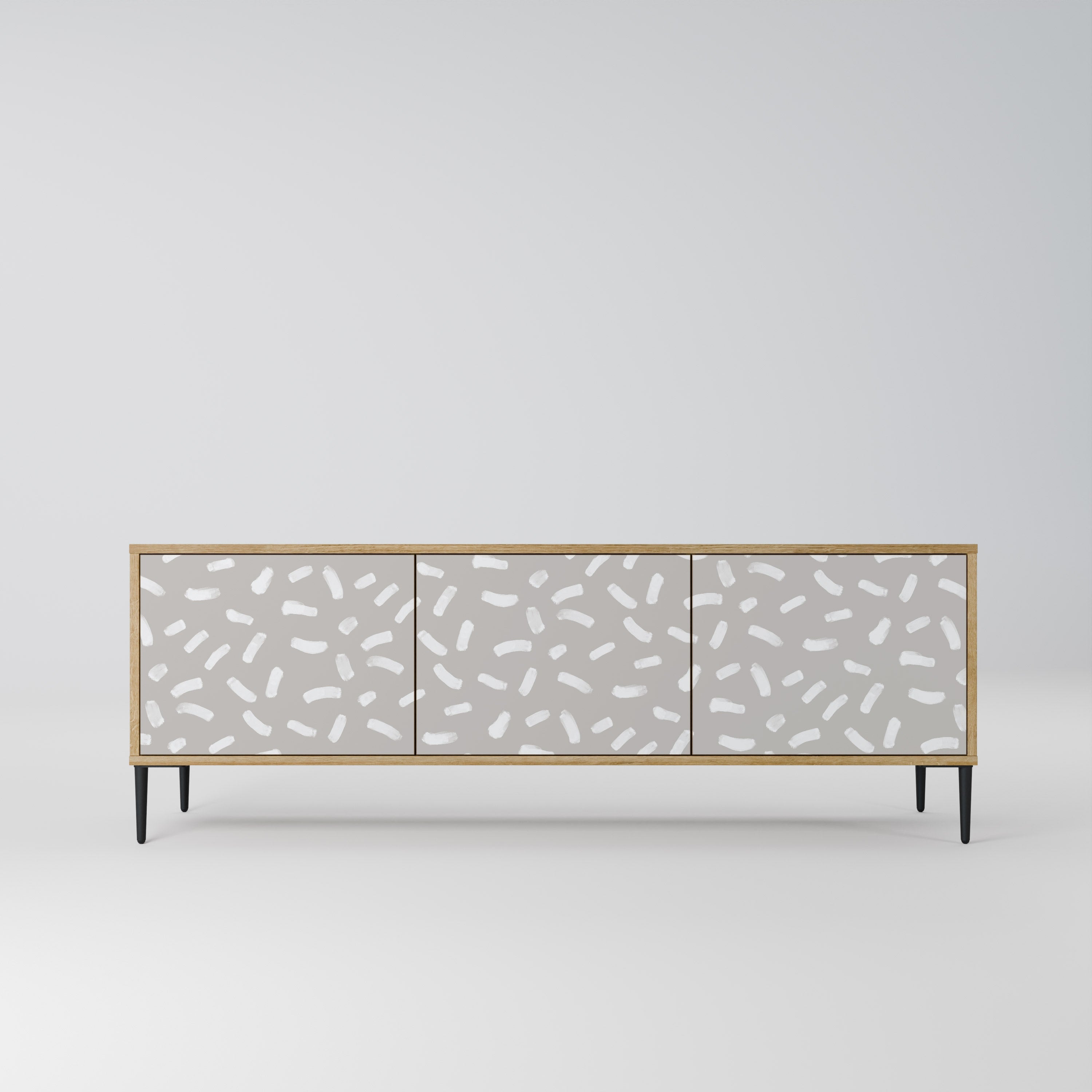 PASSING SECONDS Meuble TV 3 portes effet chêne