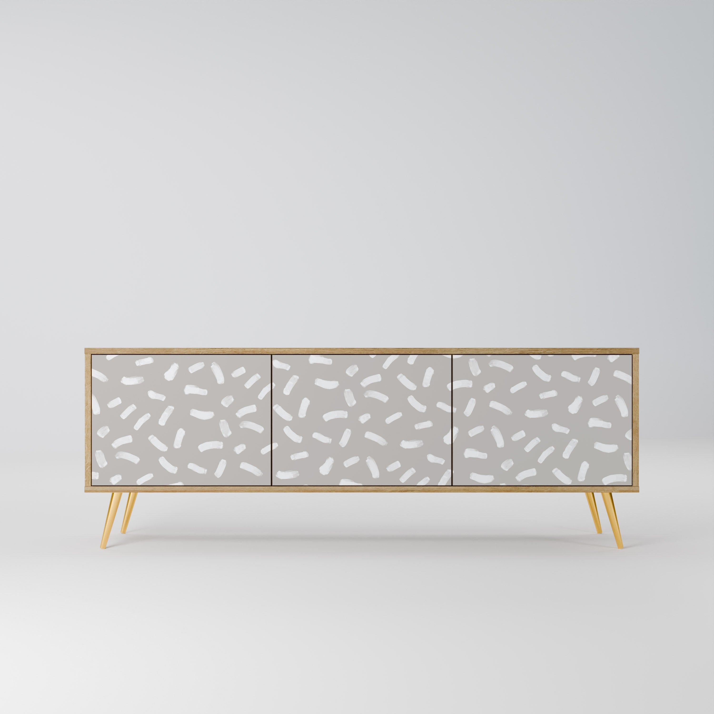 PASSING SECONDS Meuble TV 3 portes effet chêne