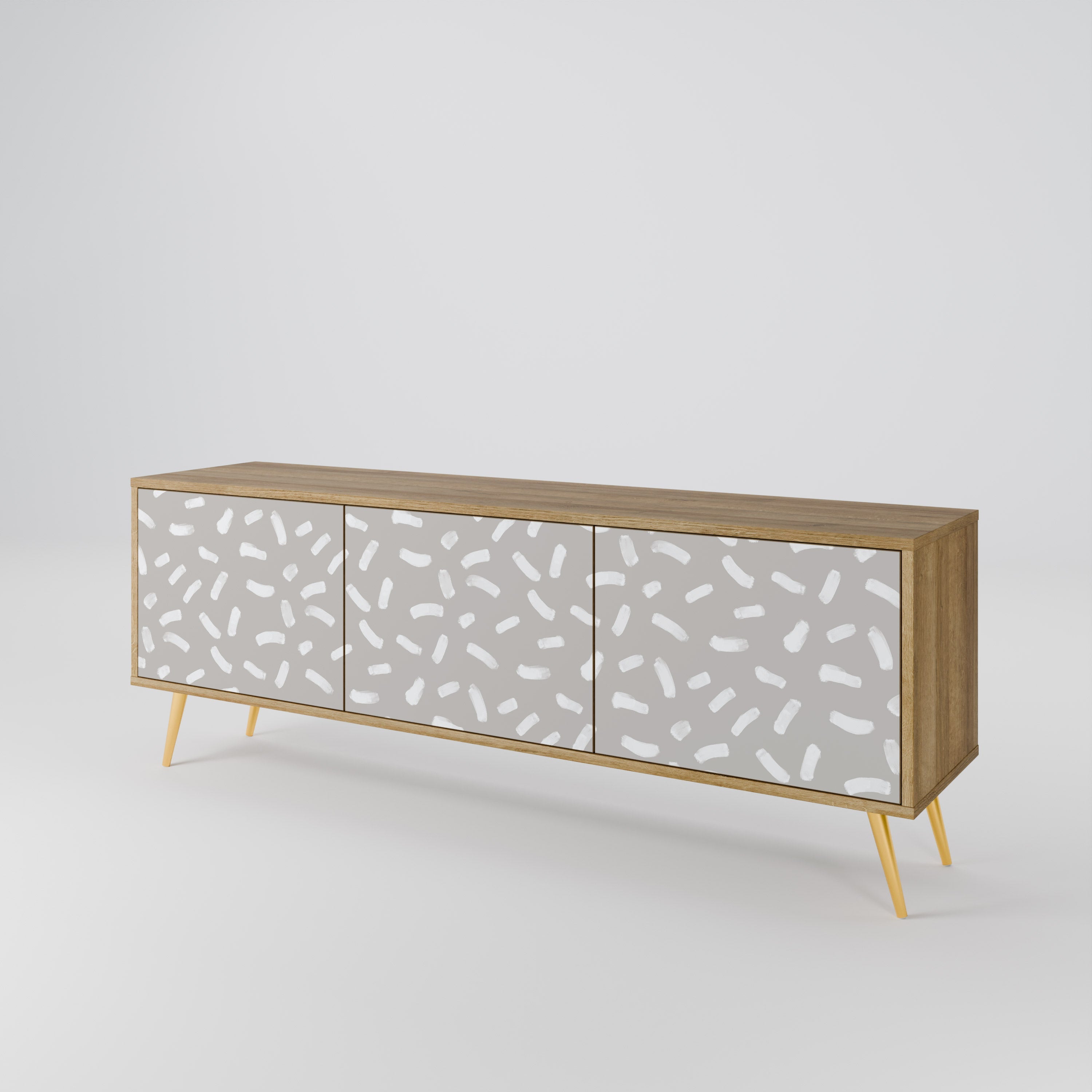 PASSING SECONDS Meuble TV 3 portes effet chêne