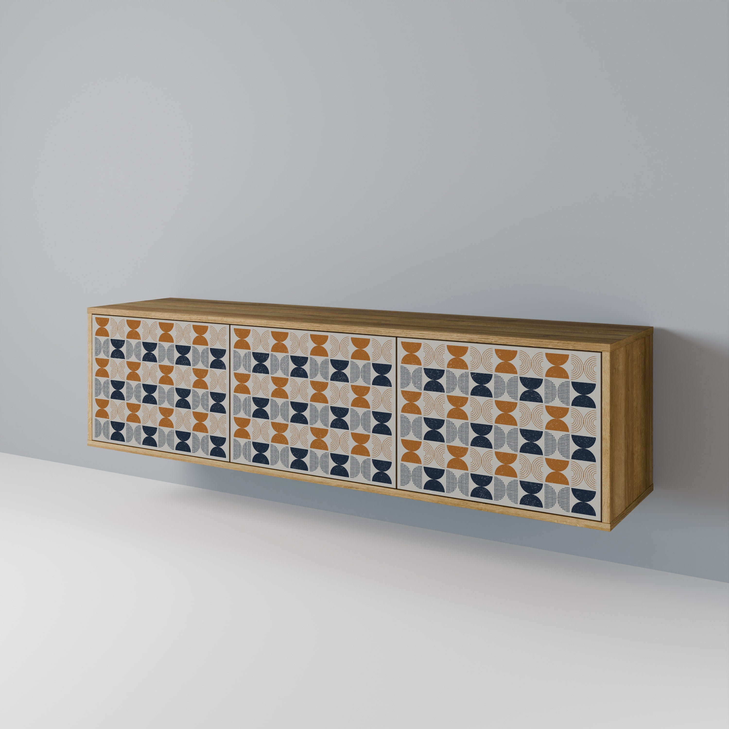 Meuble TV 3 portes effet chêne de la gamme REFLECTION