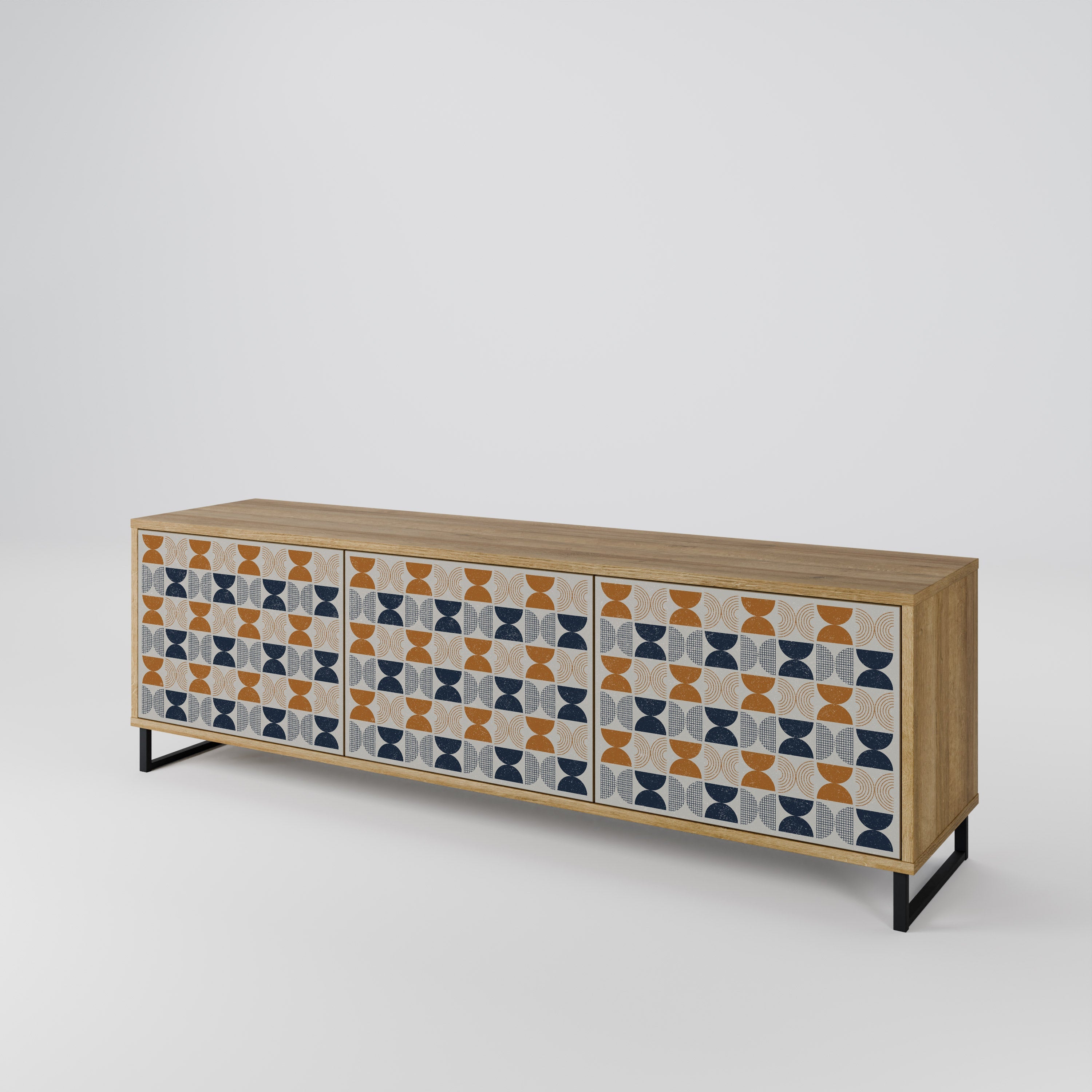 Meuble TV 3 portes effet chêne de la gamme REFLECTION