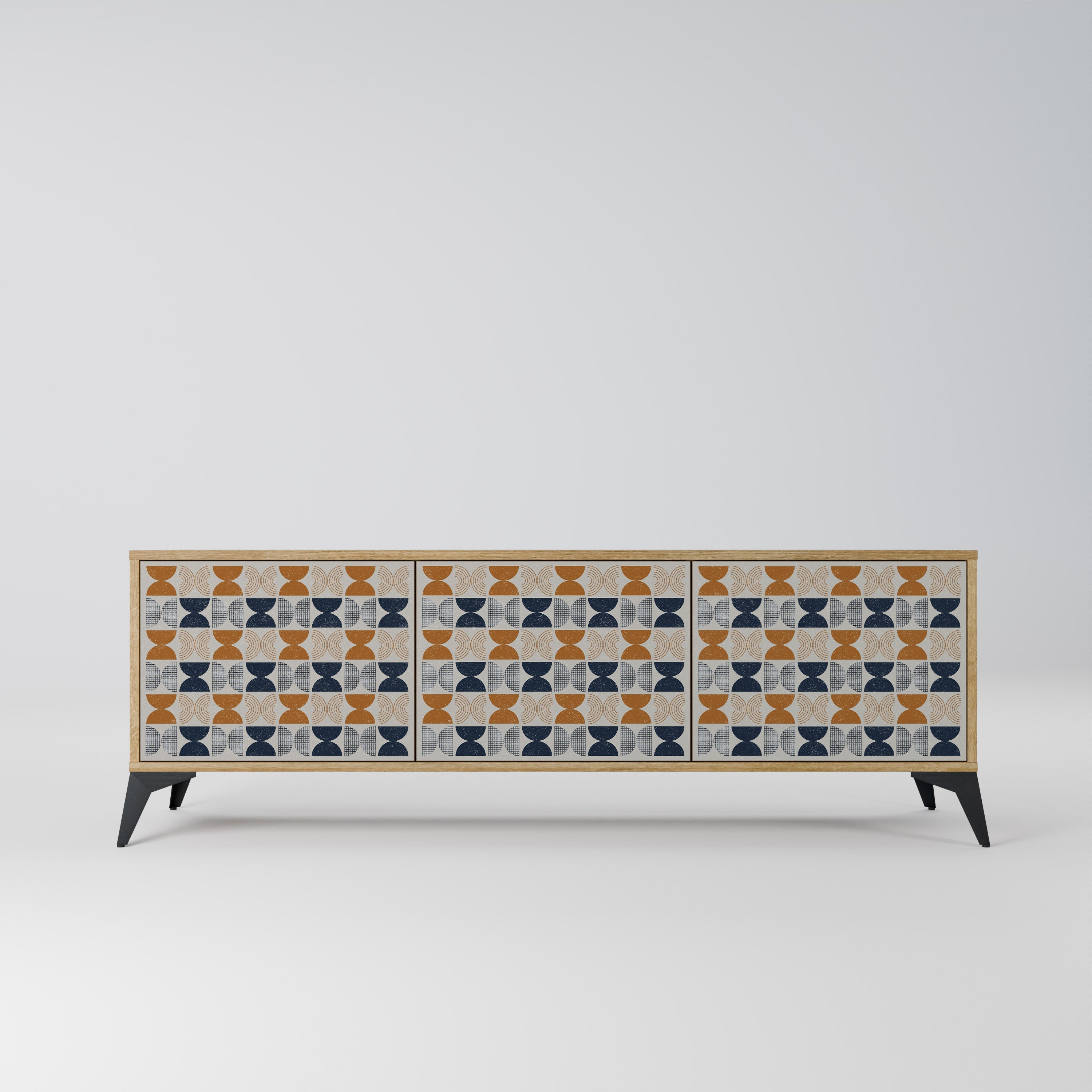 Meuble TV 3 portes effet chêne de la gamme REFLECTION