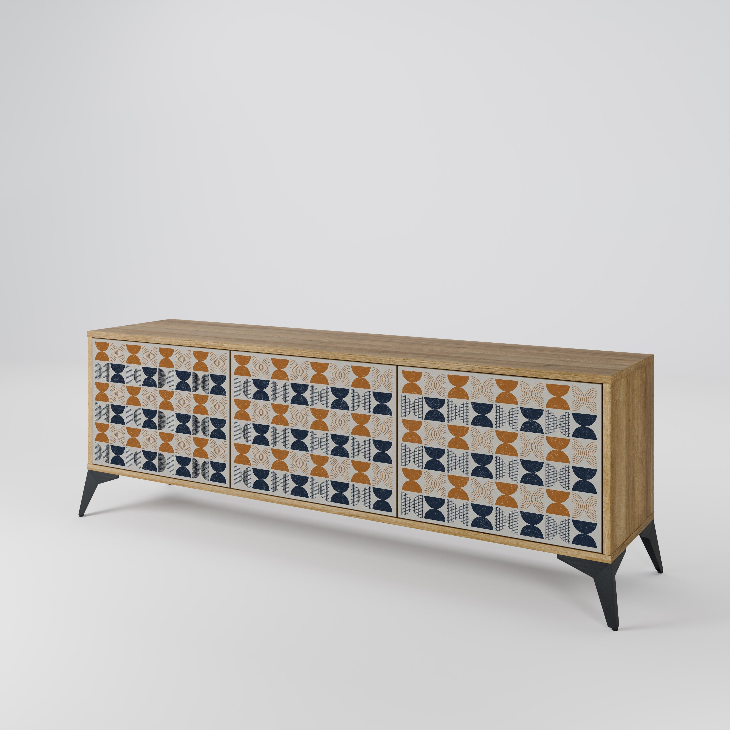 Meuble TV 3 portes effet chêne de la gamme REFLECTION