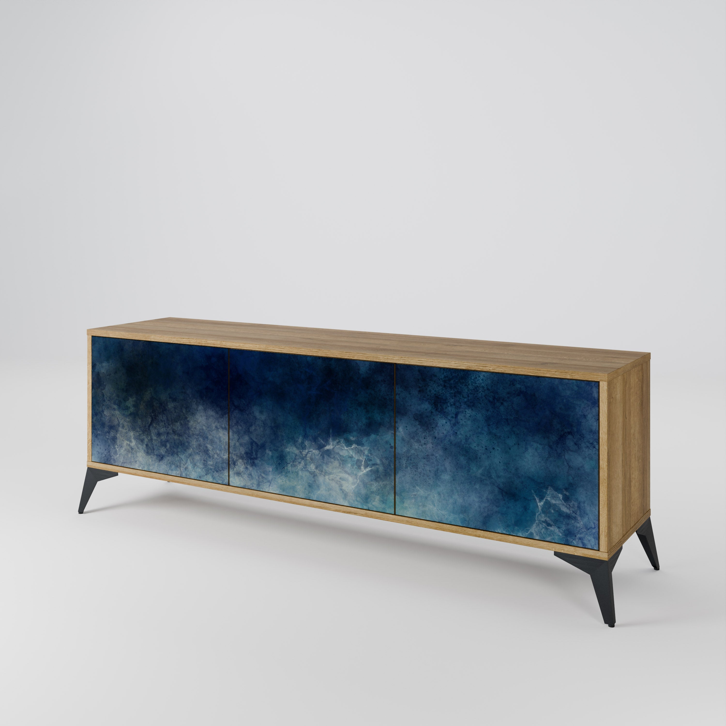 Meuble TV 3 portes CELESTIAL FALL effet chêne