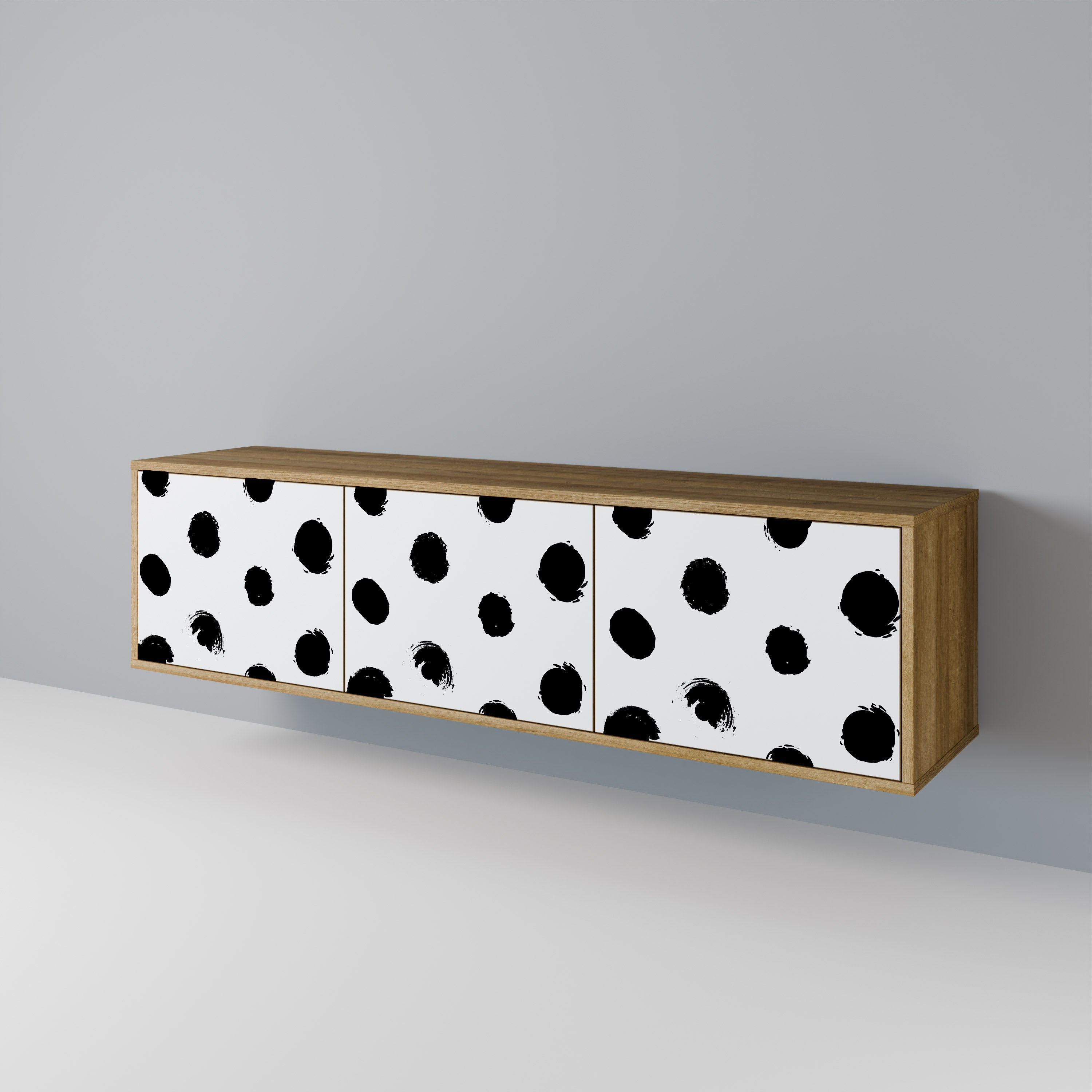 SLIPPING MINUTES Meuble TV 3 portes effet chêne