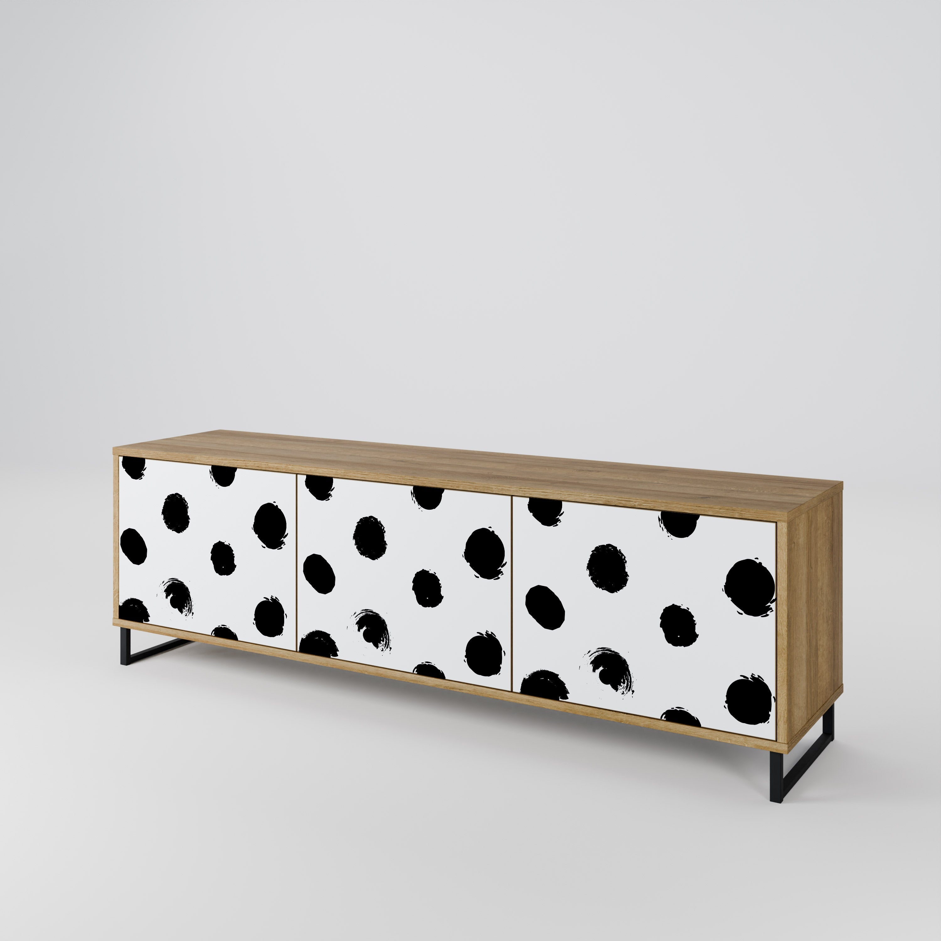 SLIPPING MINUTES Meuble TV 3 portes effet chêne