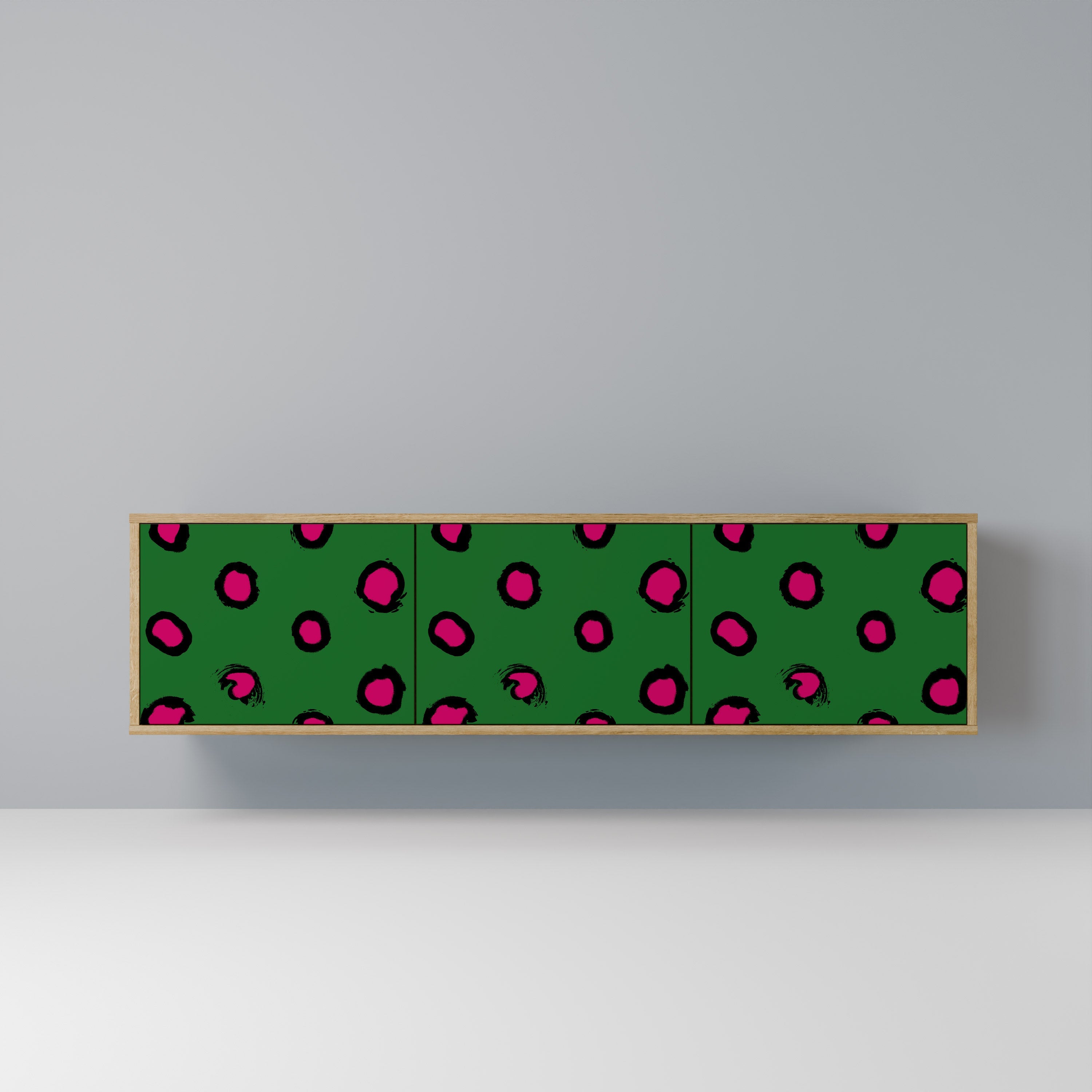 Meuble TV 3 portes FUNKY SPOTS effet chêne