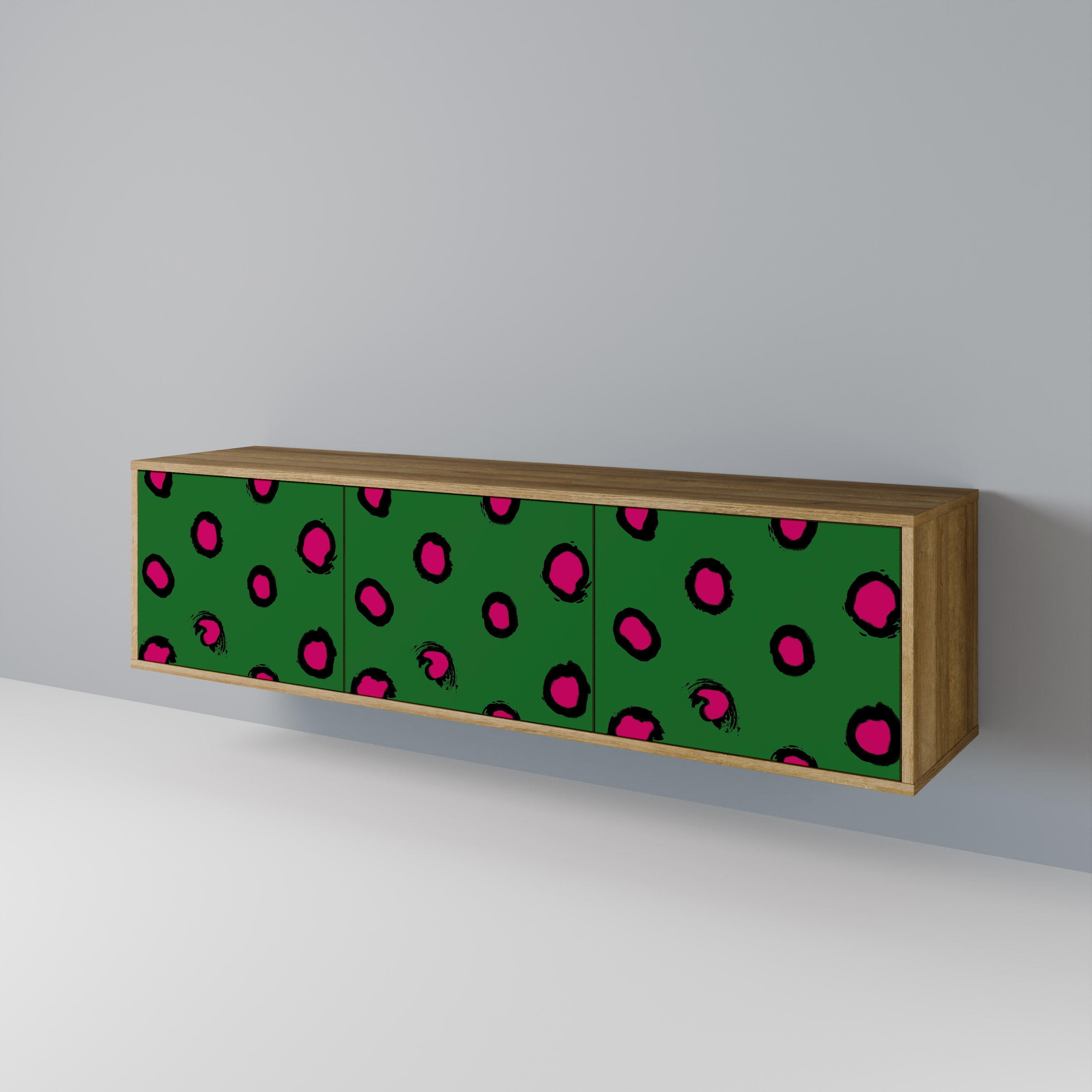 Meuble TV 3 portes FUNKY SPOTS effet chêne