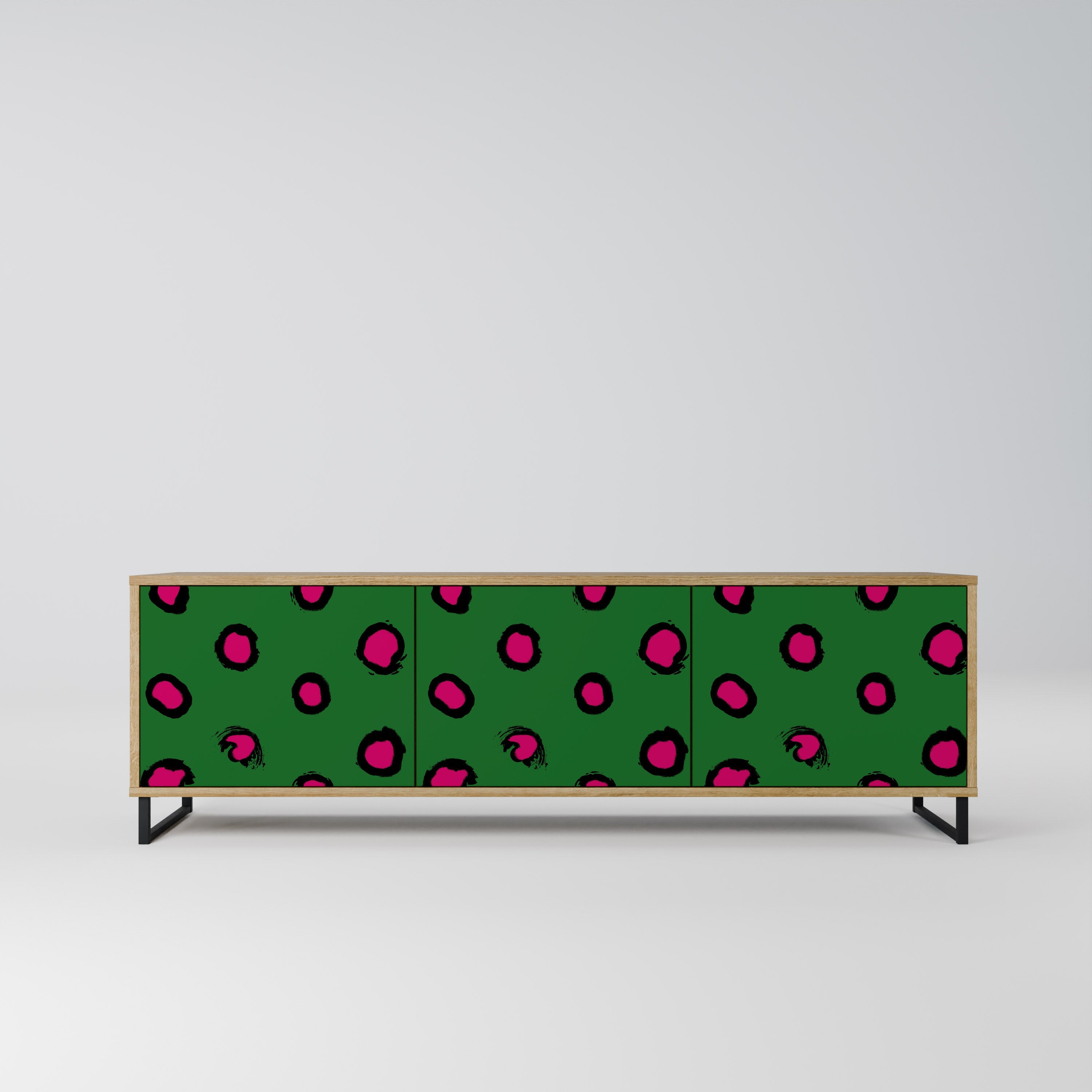 Meuble TV 3 portes FUNKY SPOTS effet chêne