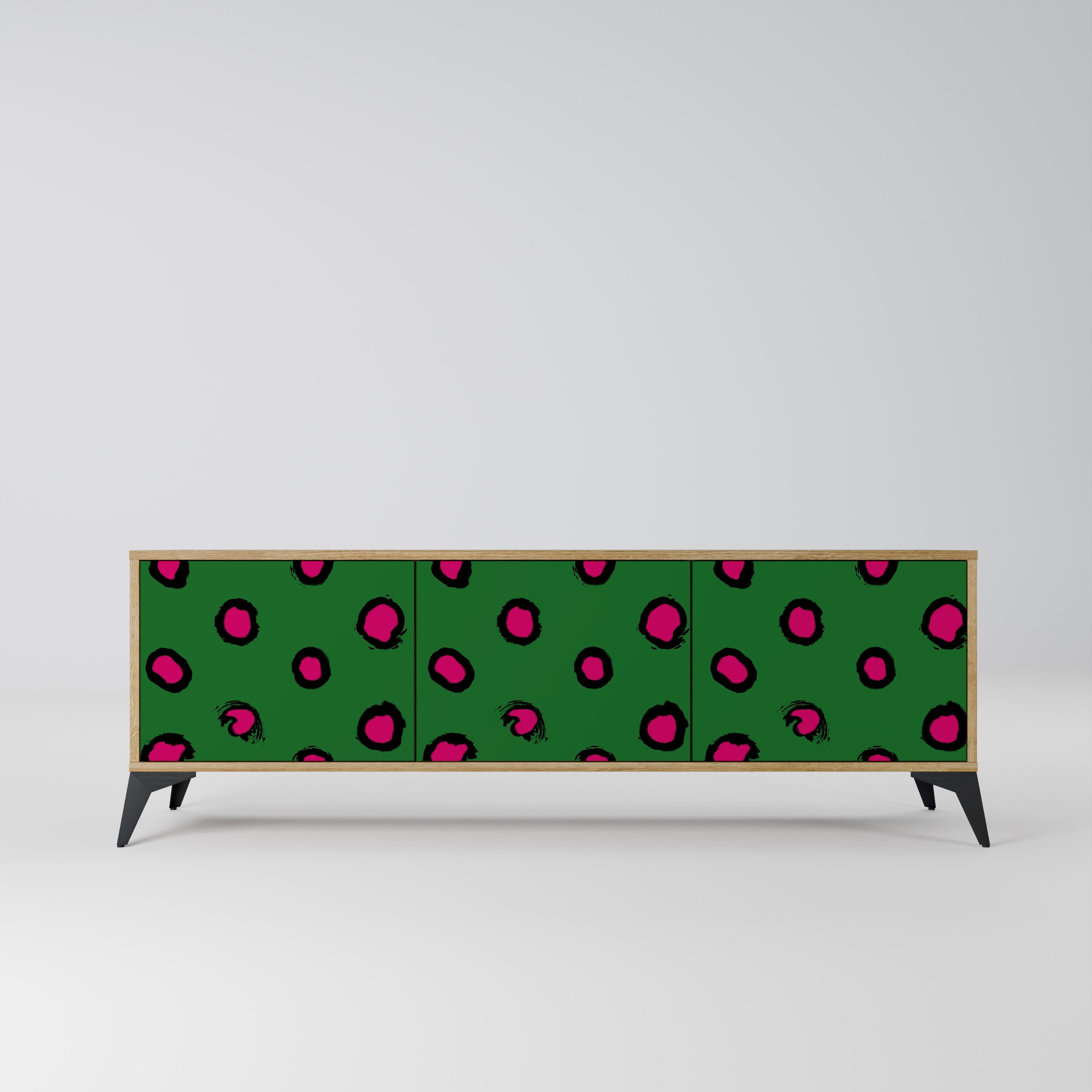 Meuble TV 3 portes FUNKY SPOTS effet chêne