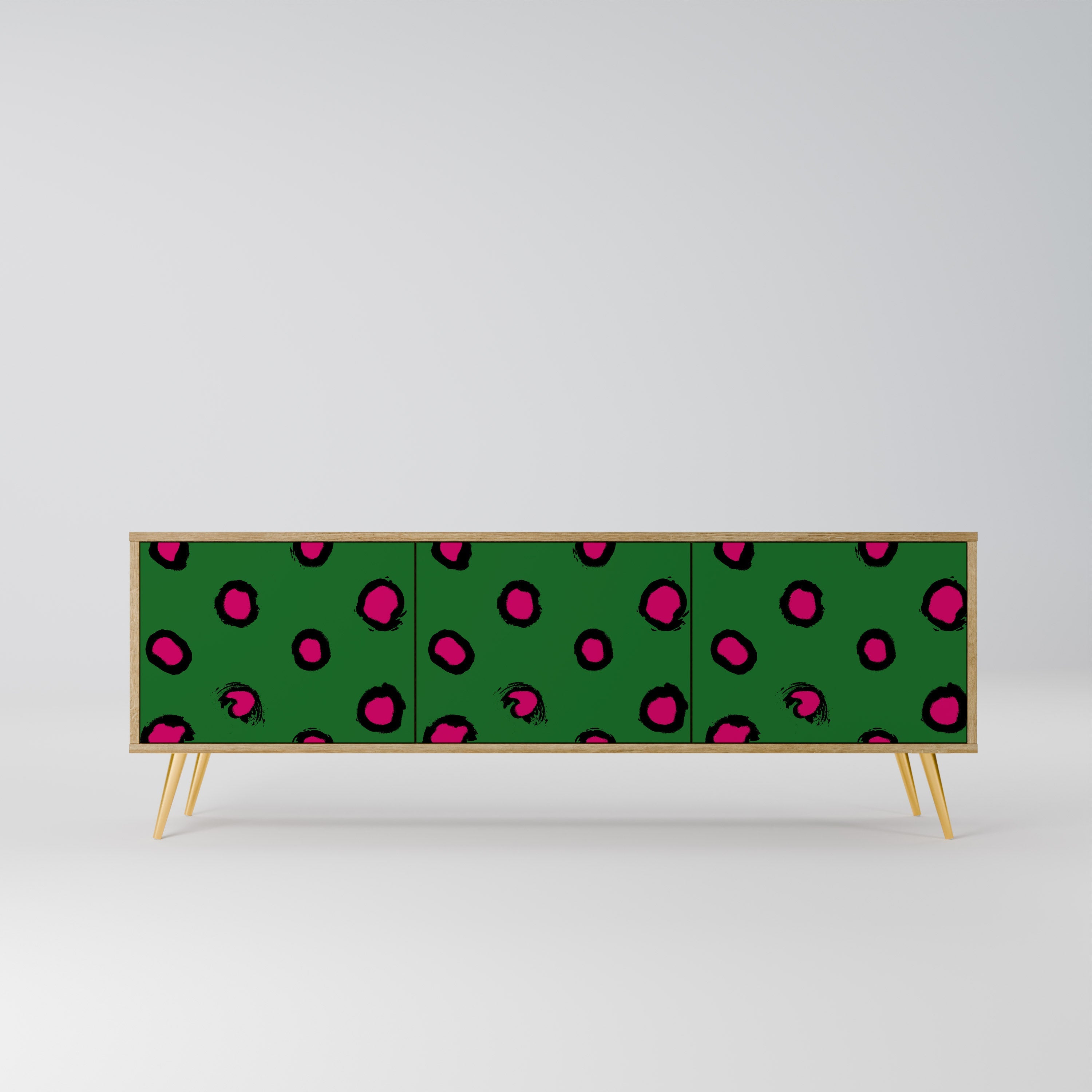 Meuble TV 3 portes FUNKY SPOTS effet chêne