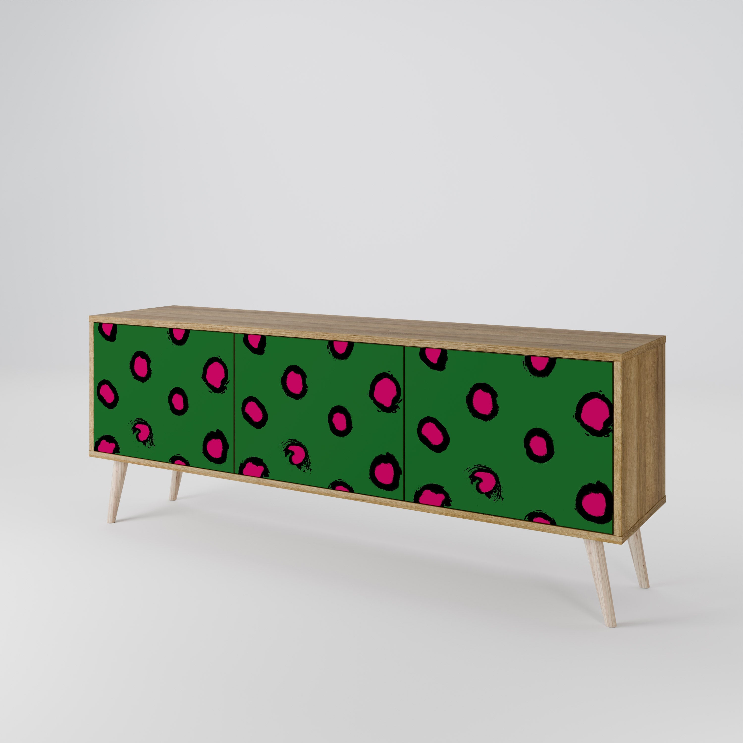 Meuble TV 3 portes FUNKY SPOTS effet chêne