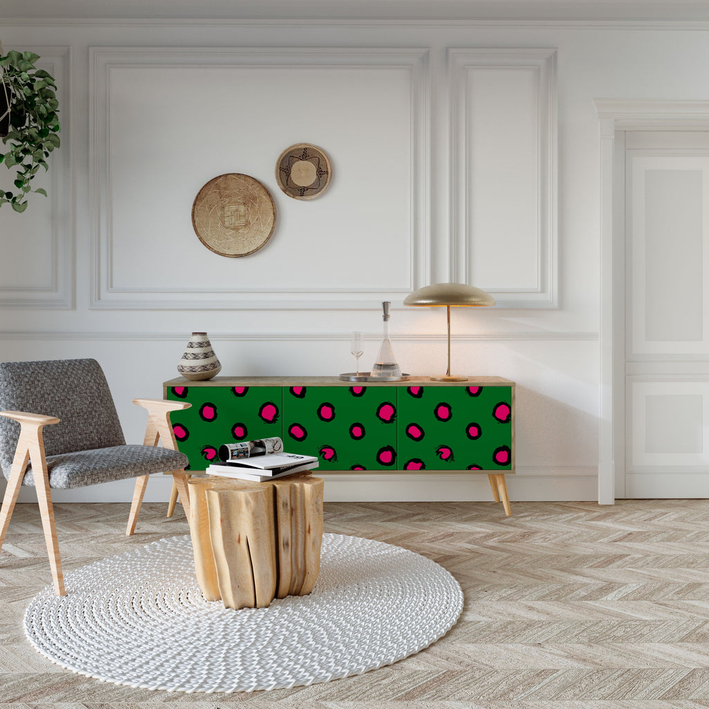 Meuble TV 3 portes FUNKY SPOTS effet chêne