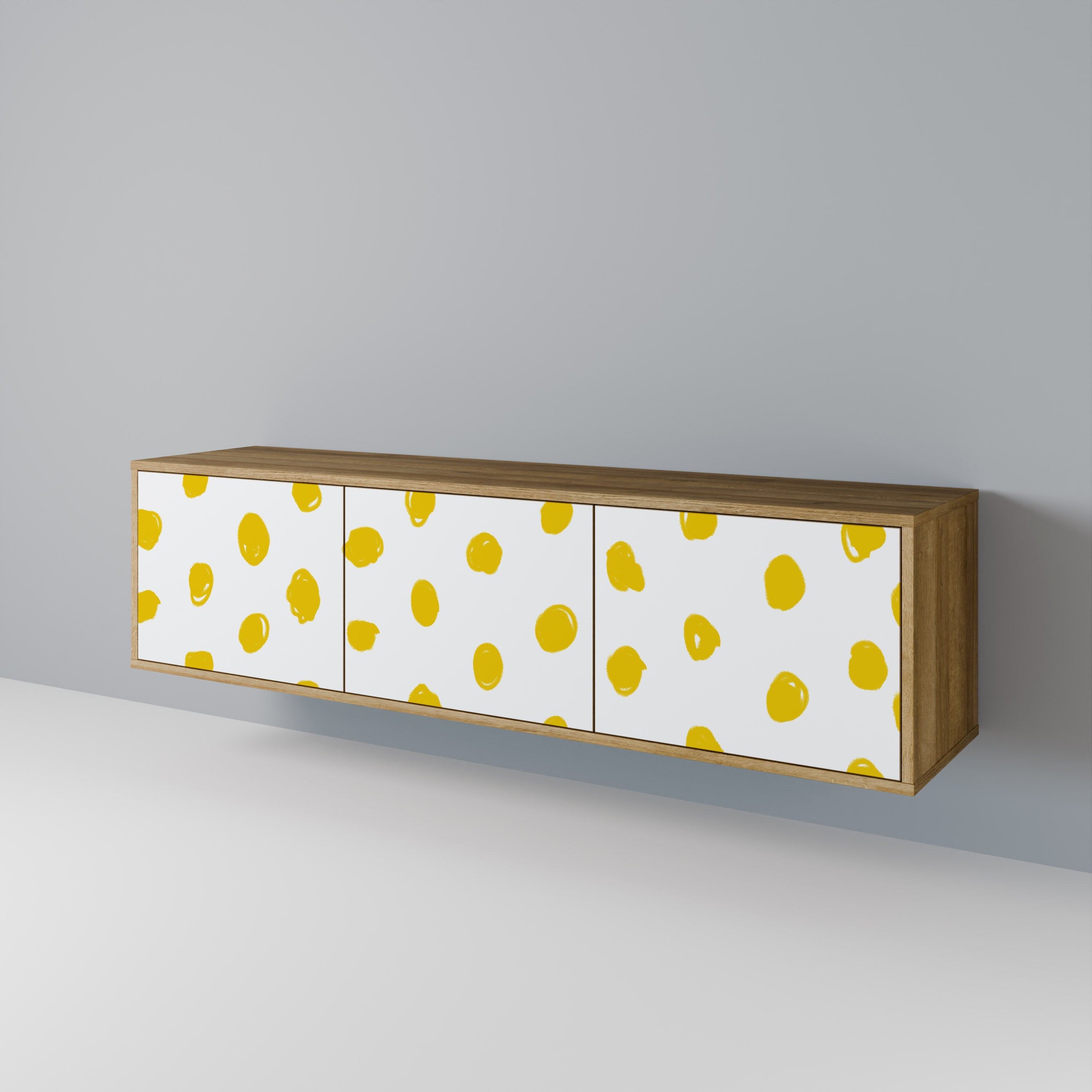 Meuble TV 3 portes RADIANT REVERIE effet chêne