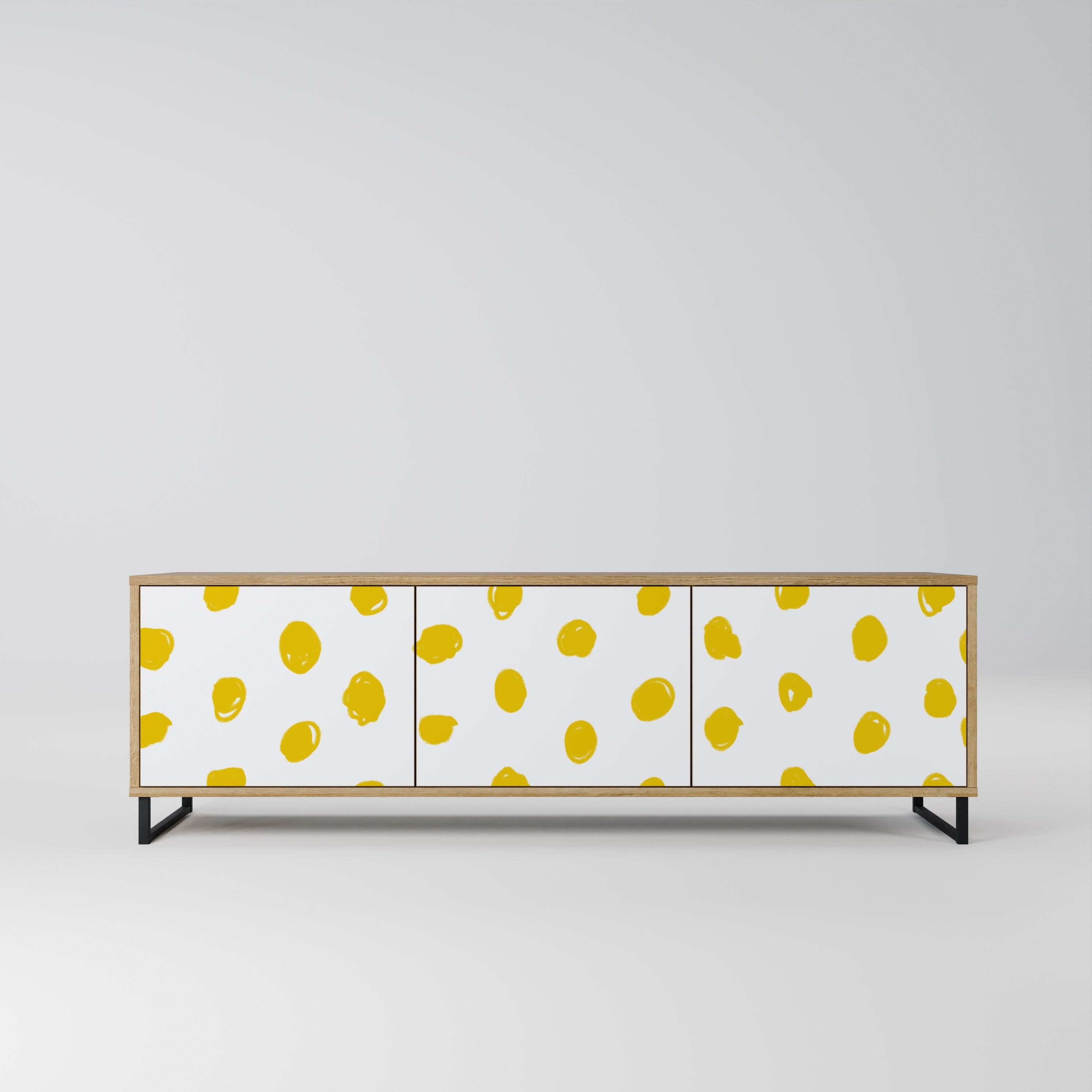 Meuble TV 3 portes RADIANT REVERIE effet chêne