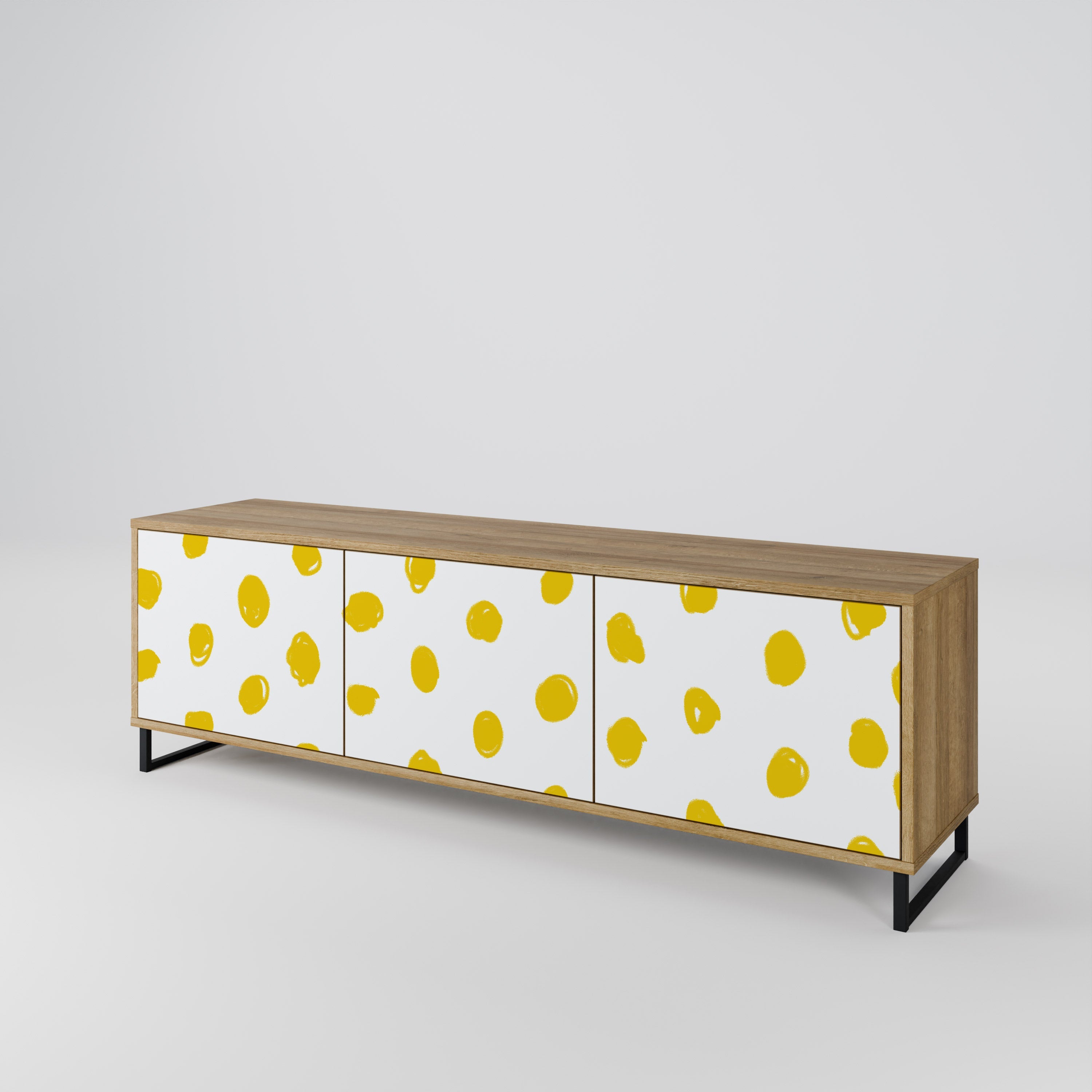 Meuble TV 3 portes RADIANT REVERIE effet chêne