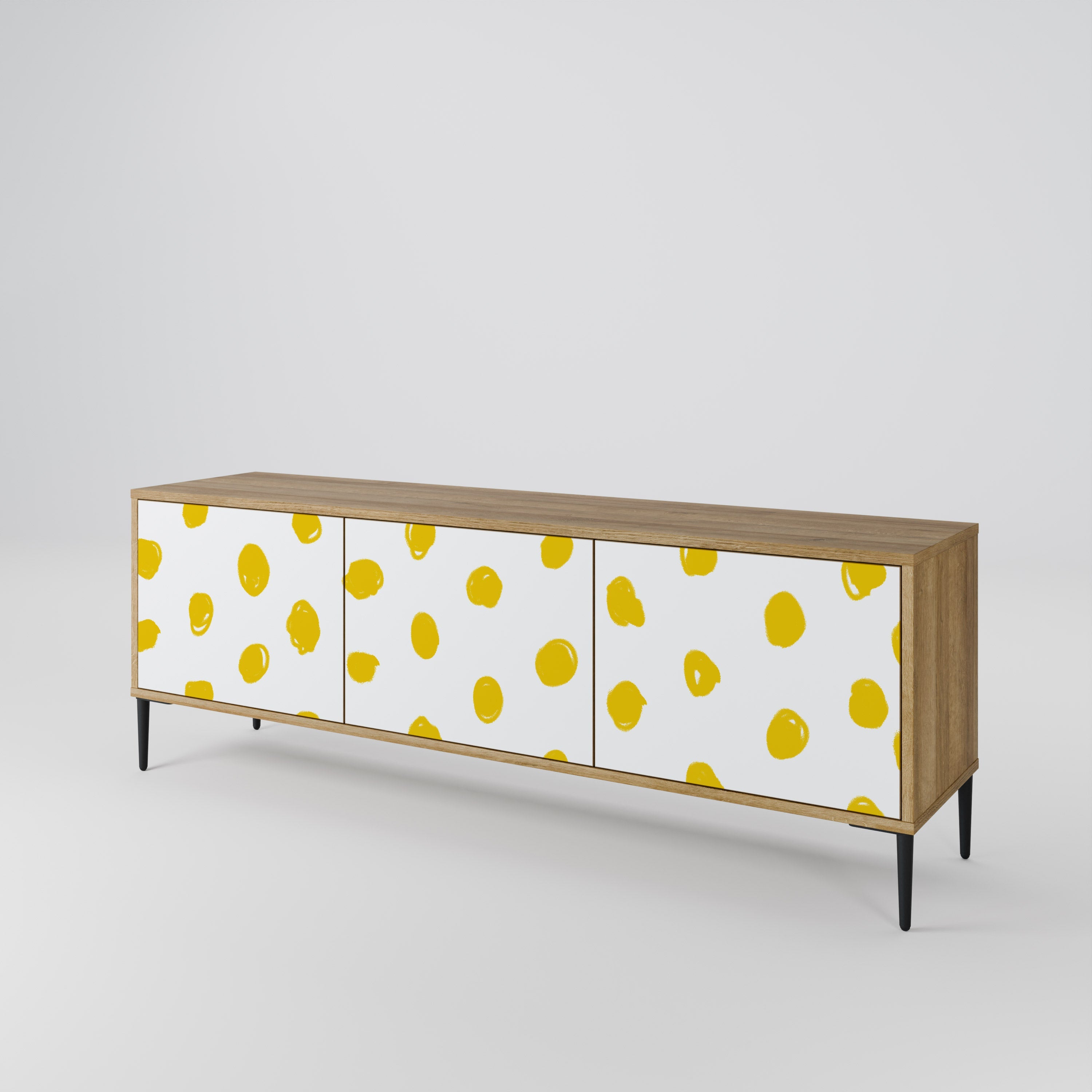 Meuble TV 3 portes RADIANT REVERIE effet chêne