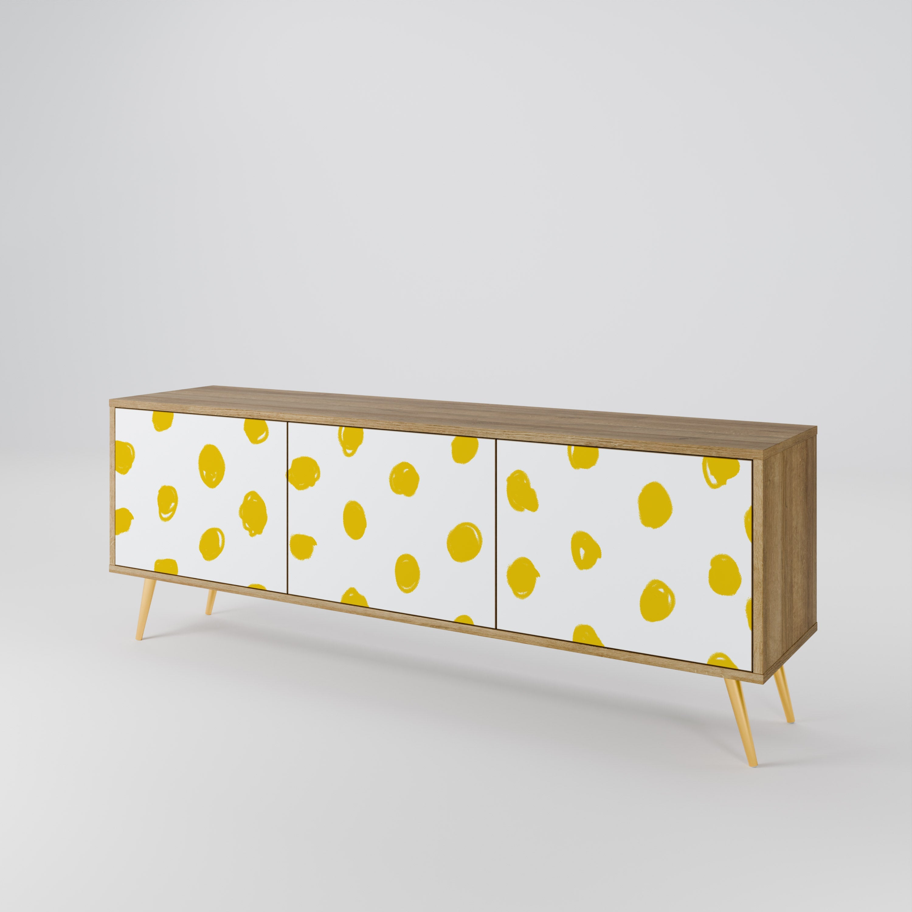 Meuble TV 3 portes RADIANT REVERIE effet chêne