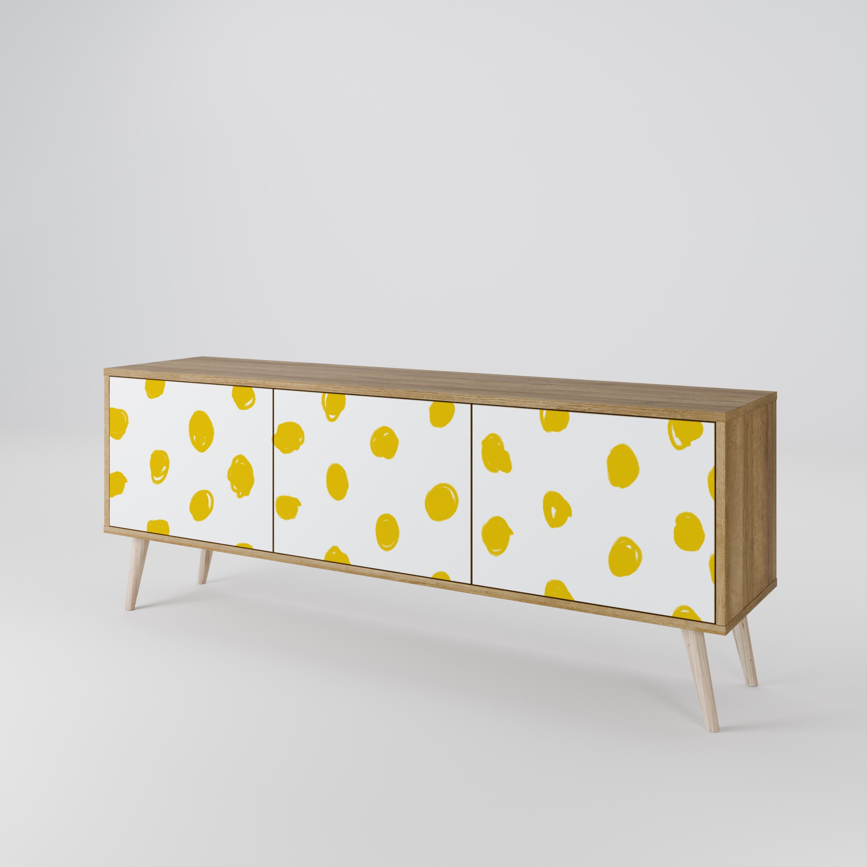 Meuble TV 3 portes RADIANT REVERIE effet chêne