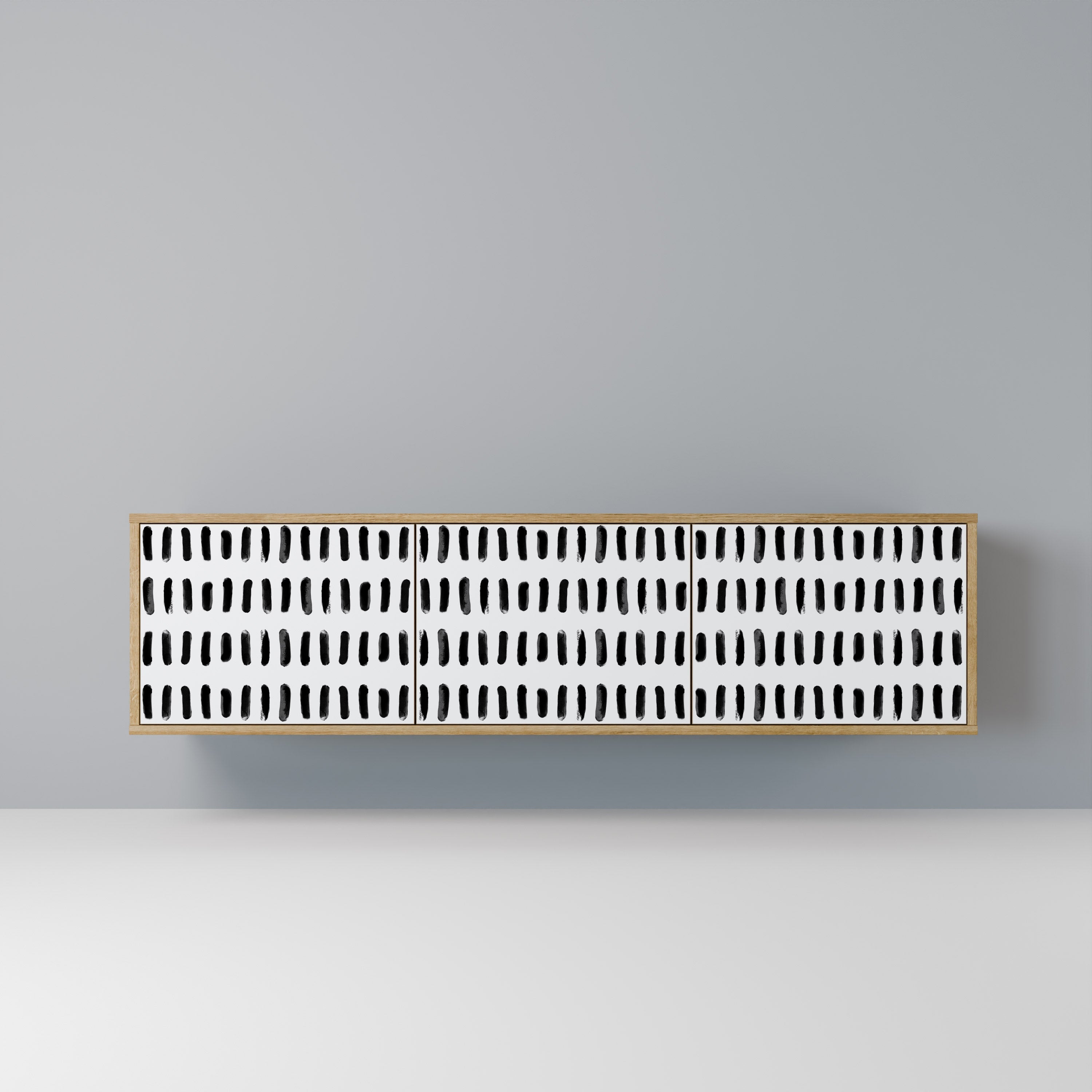 Meuble TV 3 portes NIGHTY MELODIES effet chêne