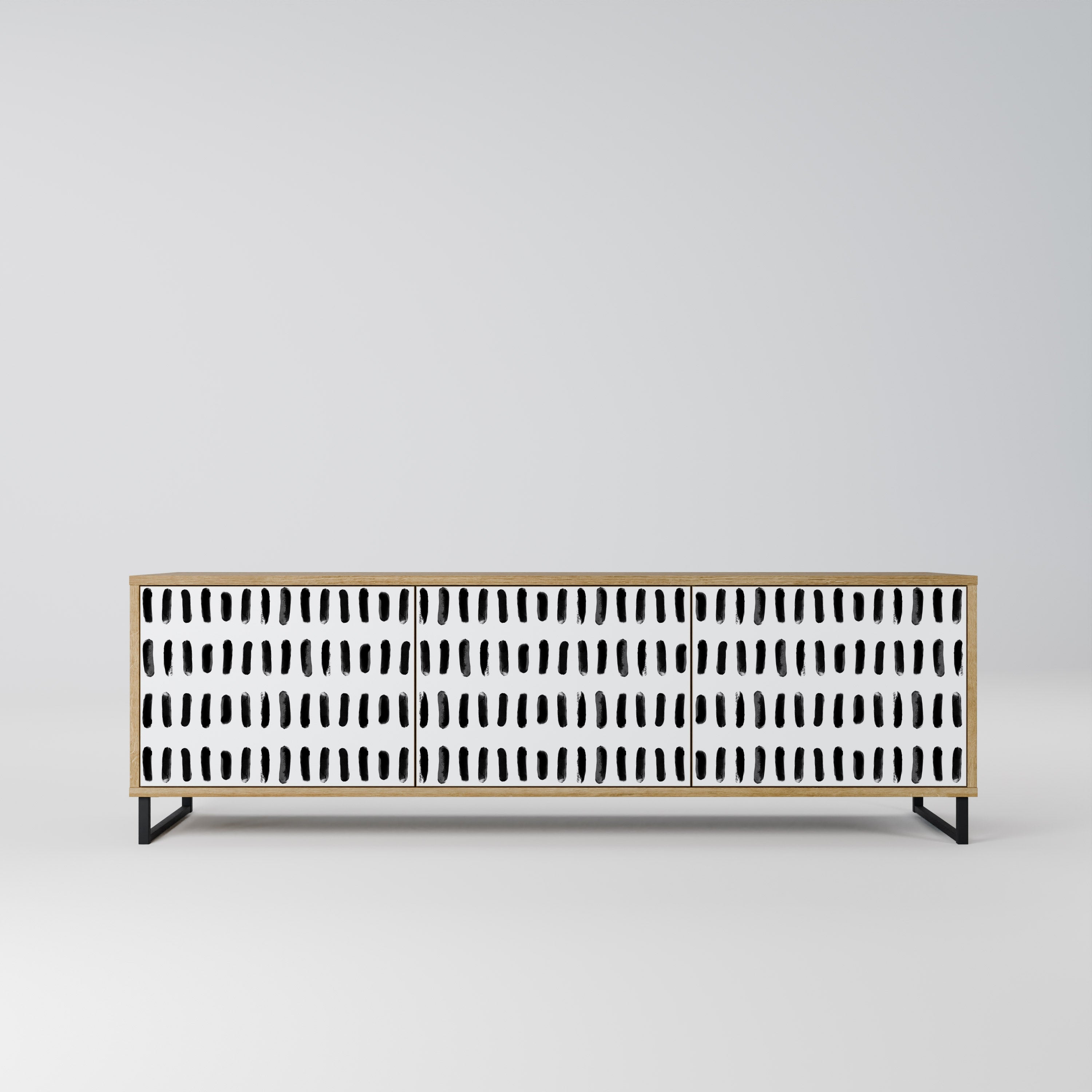 Meuble TV 3 portes NIGHTY MELODIES effet chêne