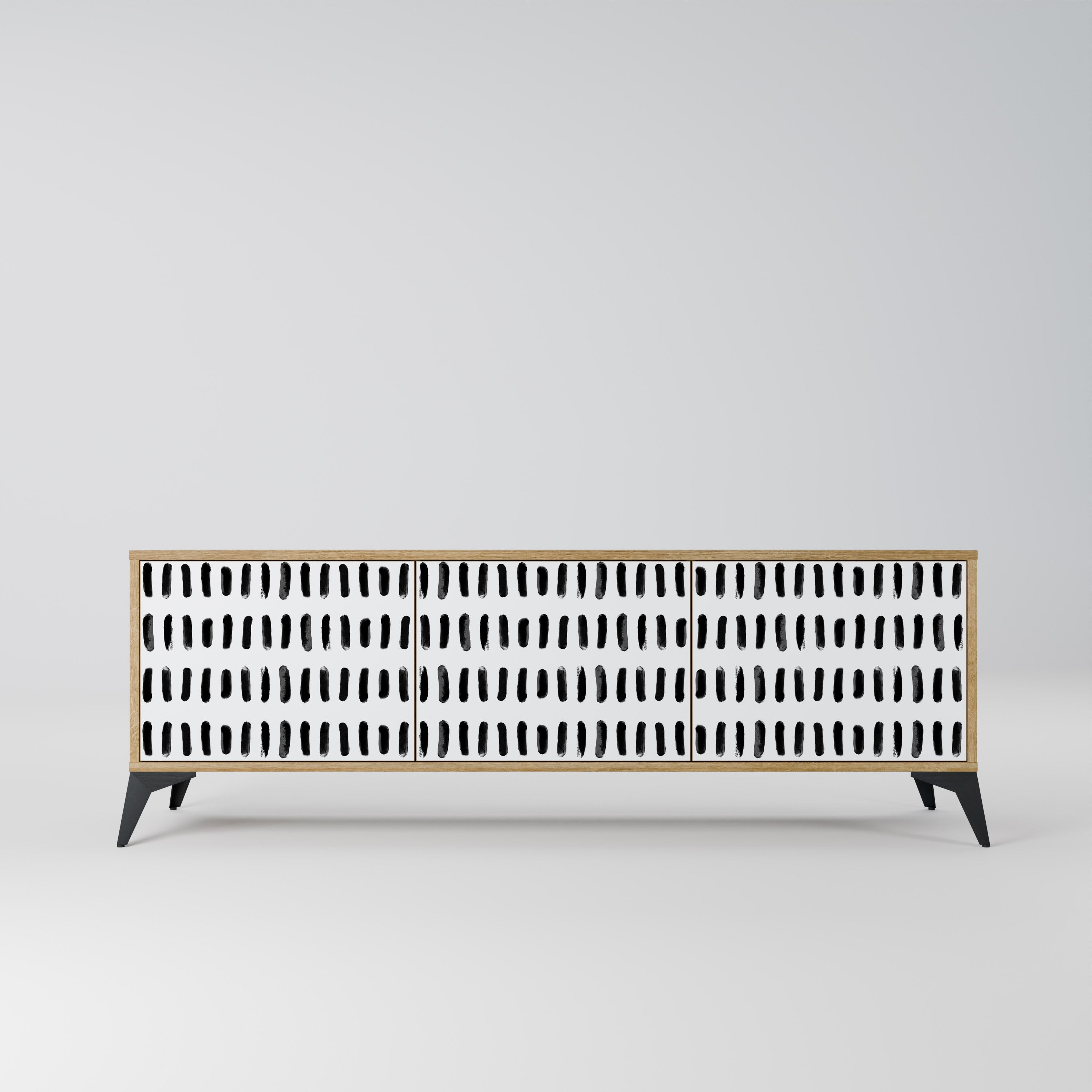 Meuble TV 3 portes NIGHTY MELODIES effet chêne