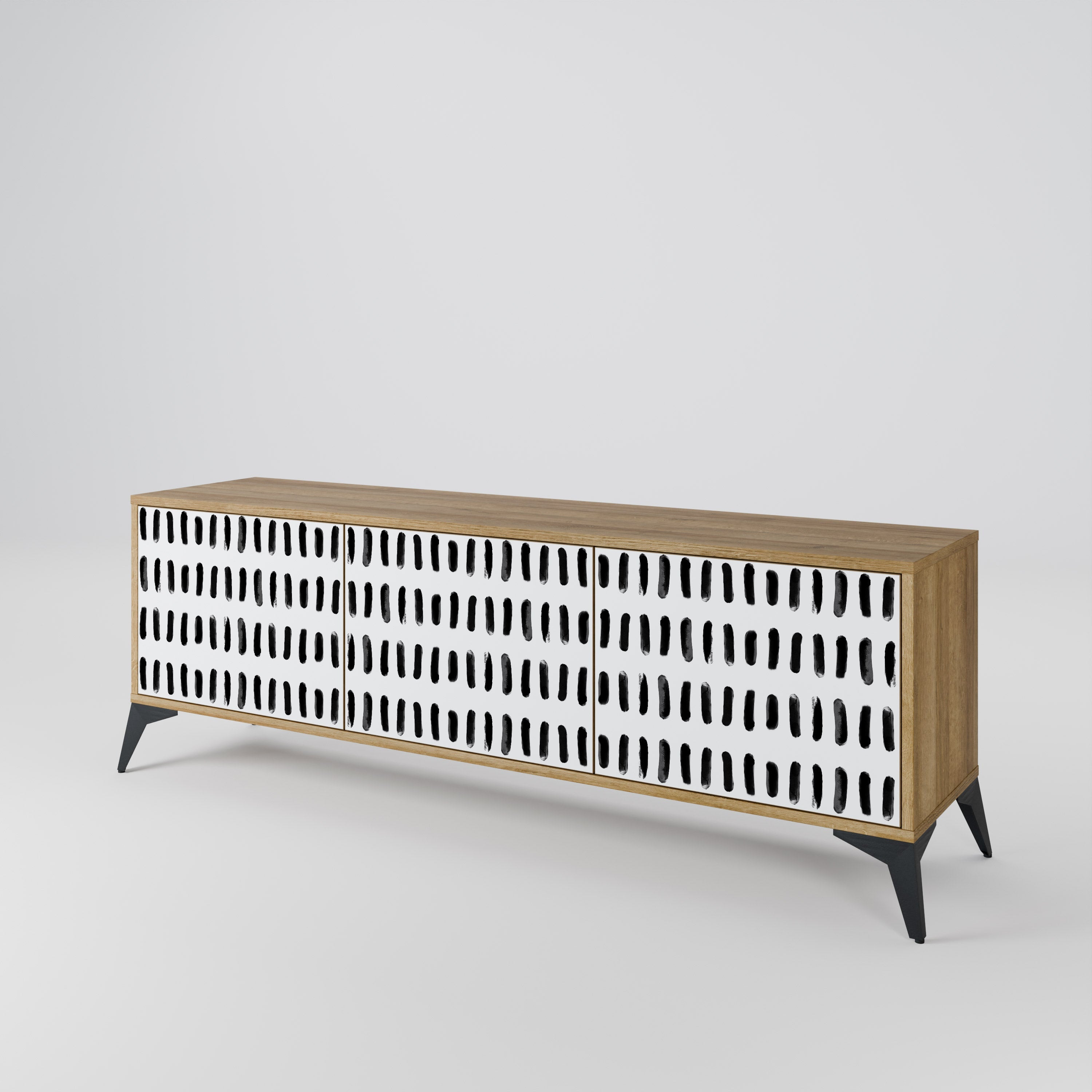 Meuble TV 3 portes NIGHTY MELODIES effet chêne