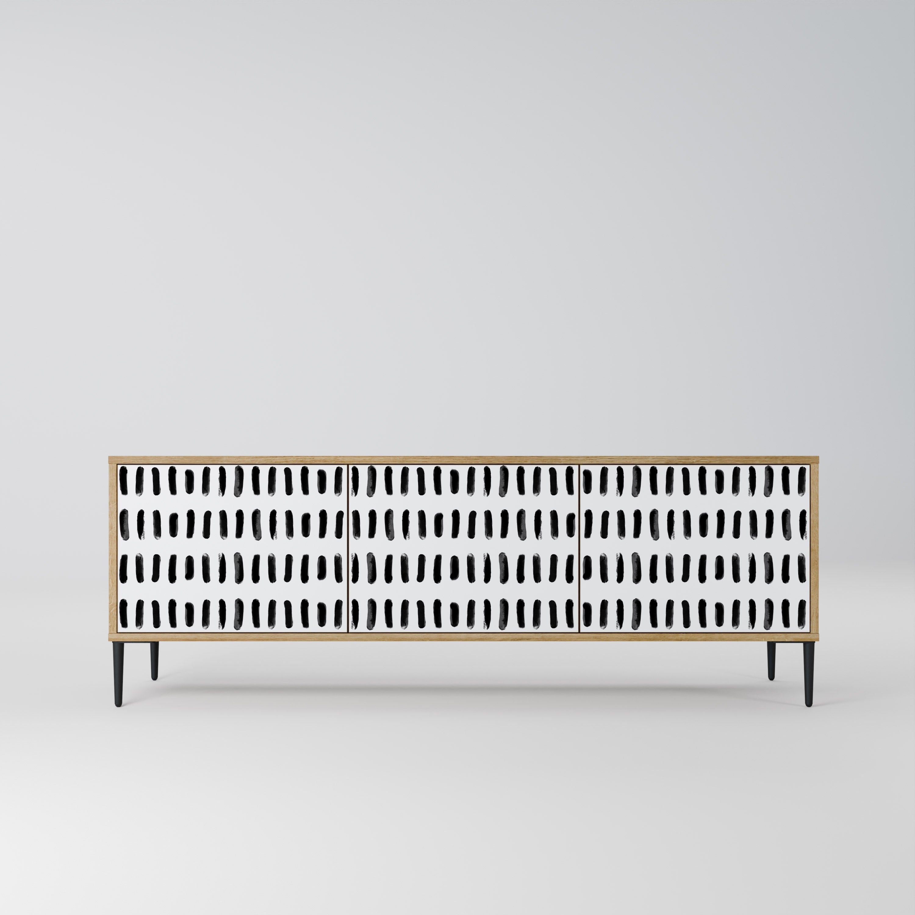 Meuble TV 3 portes NIGHTY MELODIES effet chêne