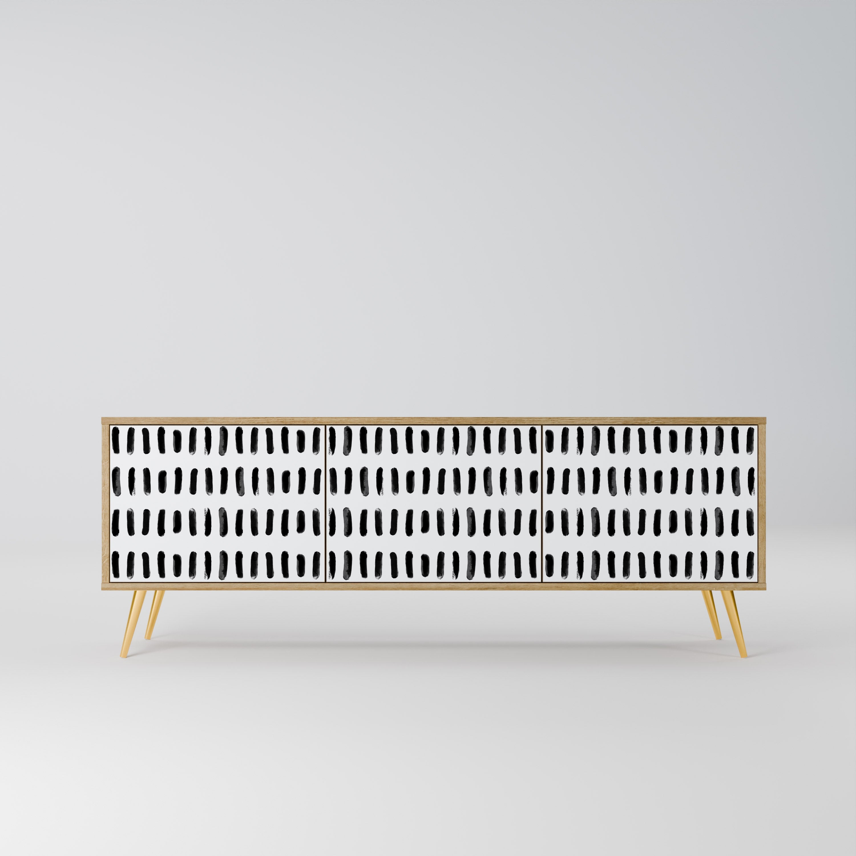 Meuble TV 3 portes NIGHTY MELODIES effet chêne