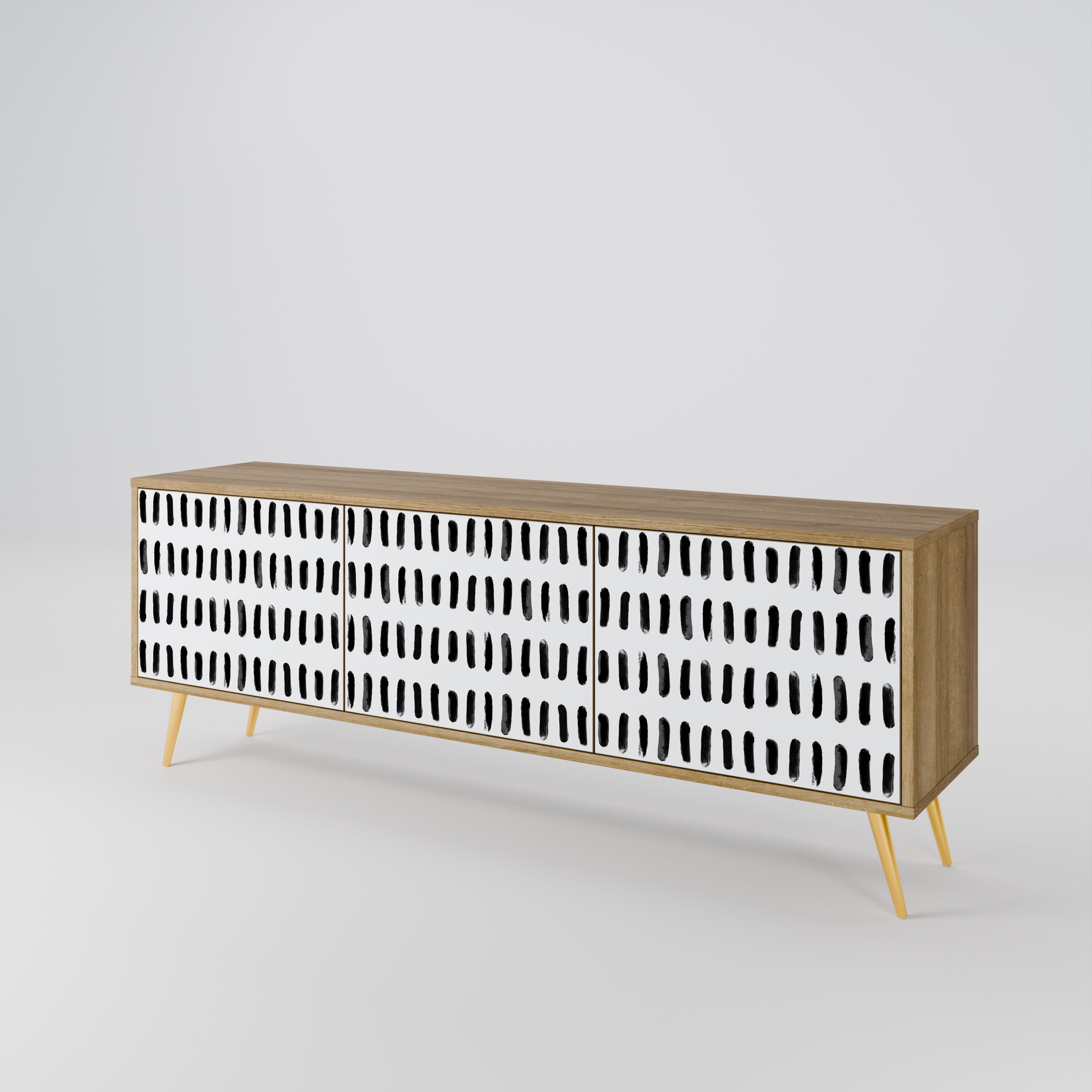 Meuble TV 3 portes NIGHTY MELODIES effet chêne