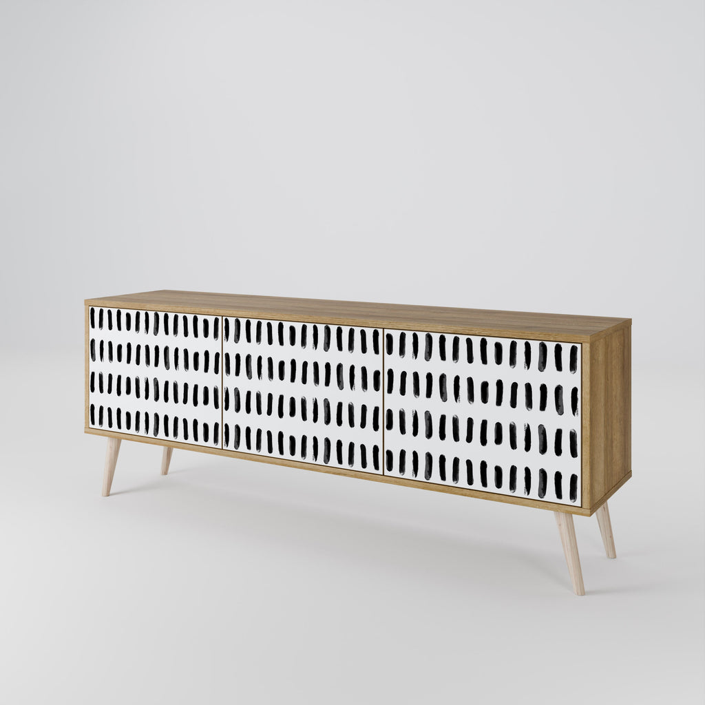 Meuble TV 3 portes NIGHTY MELODIES effet chêne