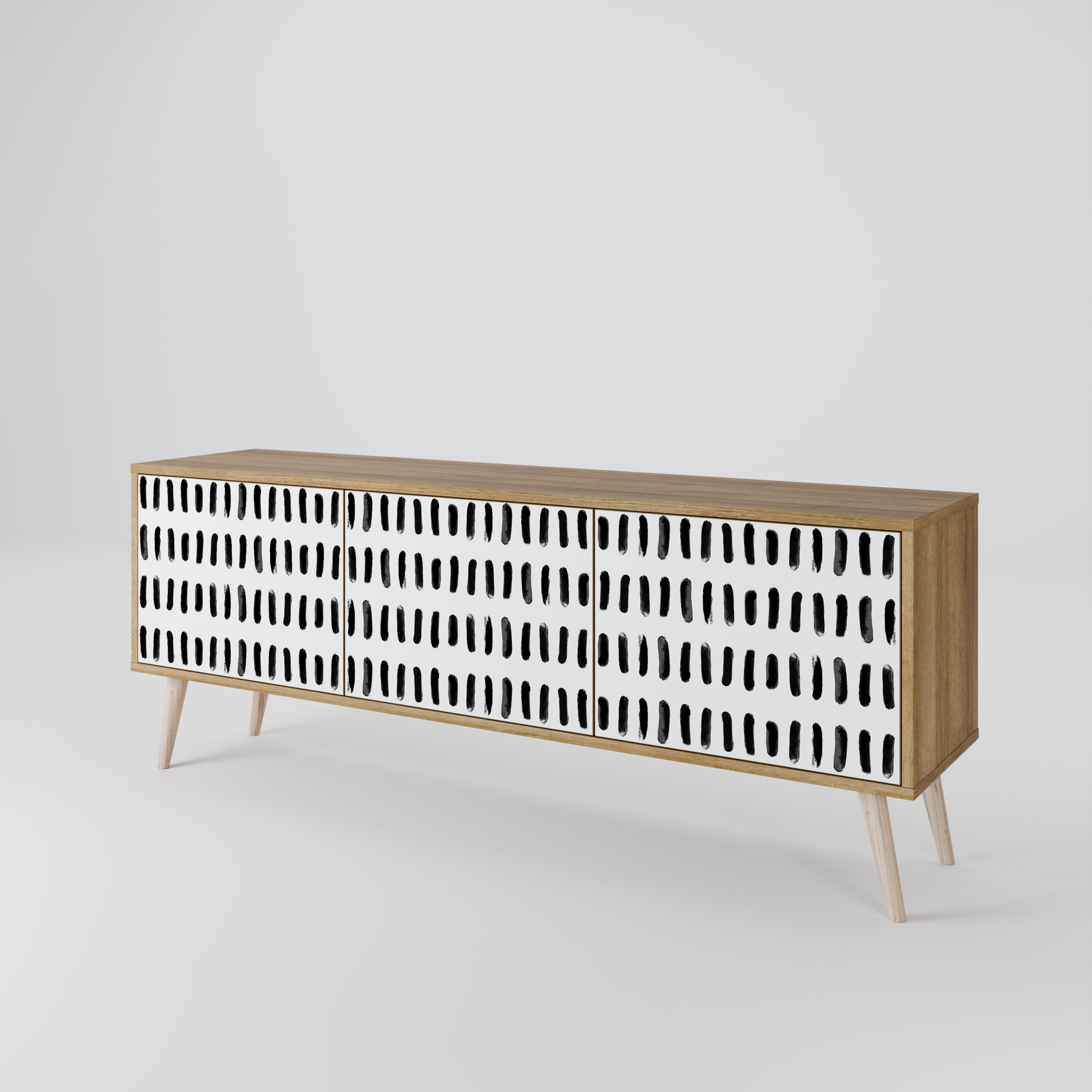 Meuble TV 3 portes NIGHTY MELODIES effet chêne