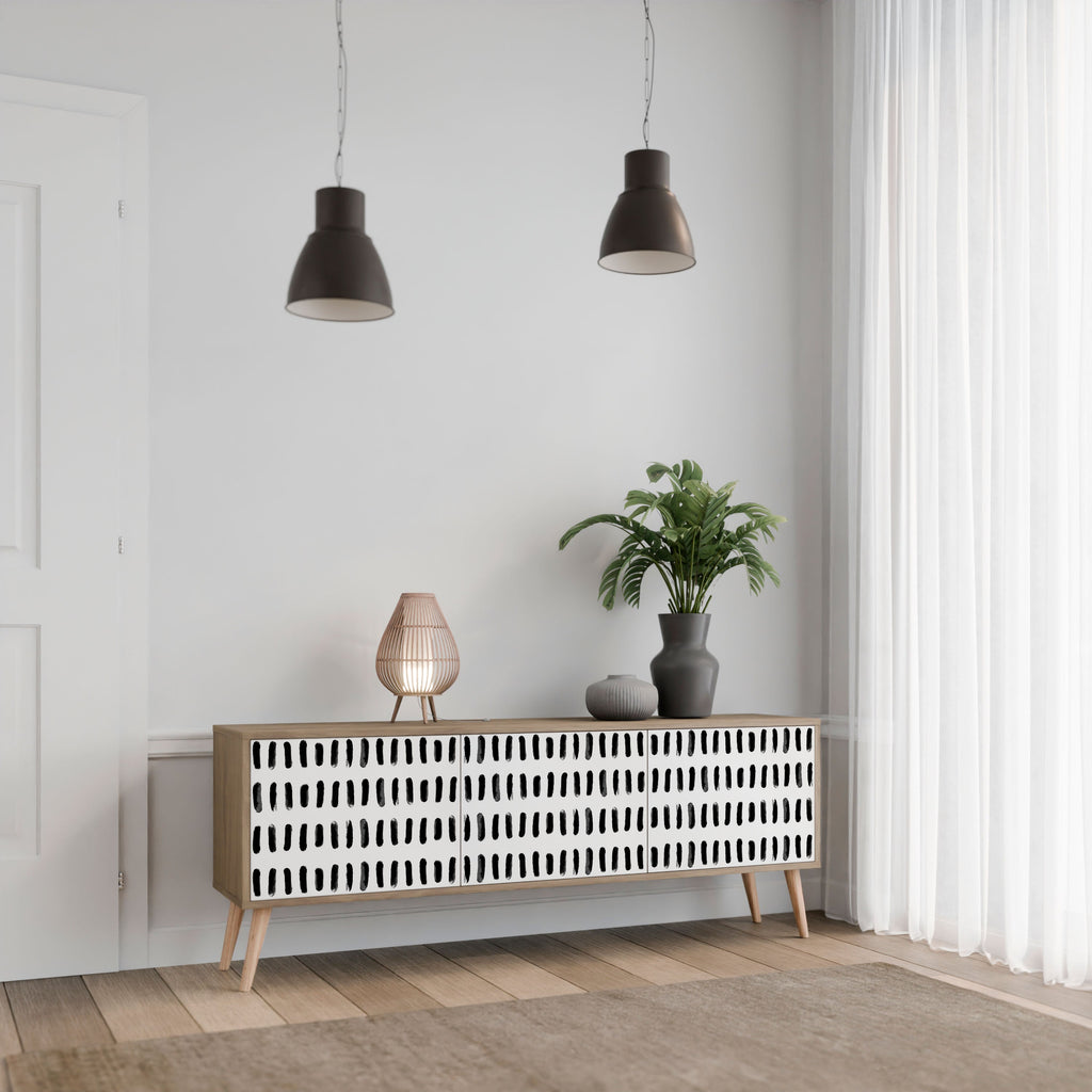 Meuble TV 3 portes NIGHTY MELODIES effet chêne