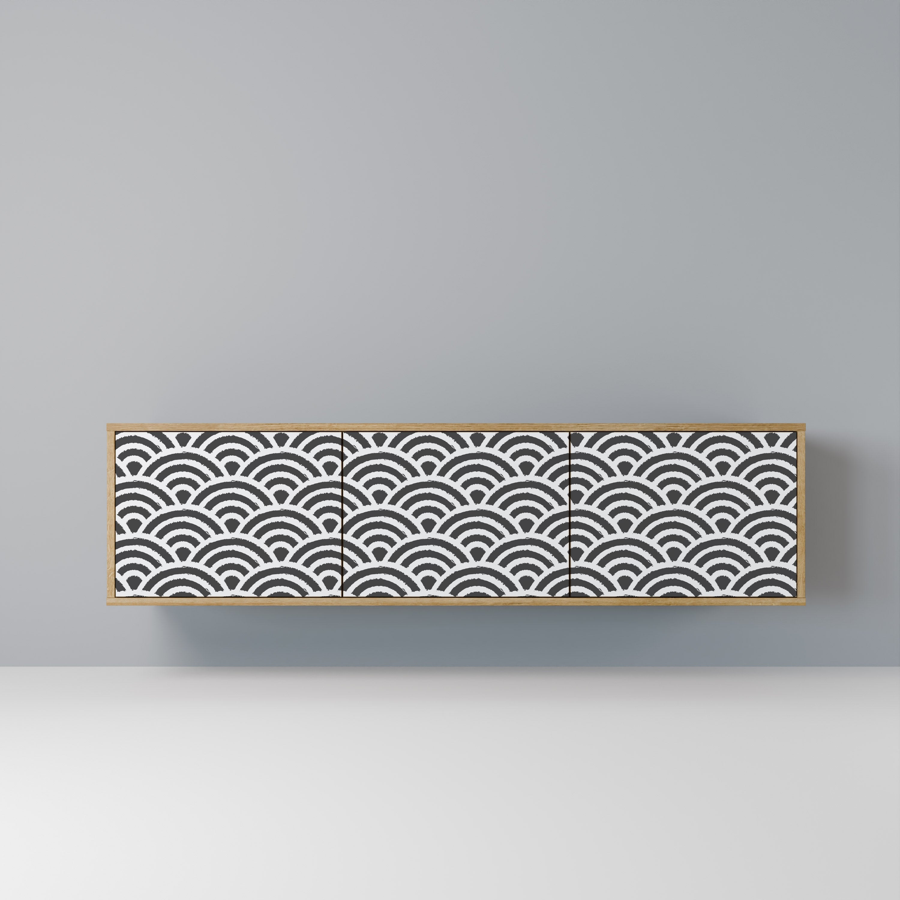 Meuble TV 3 portes effet chêne GLOOMY HOST