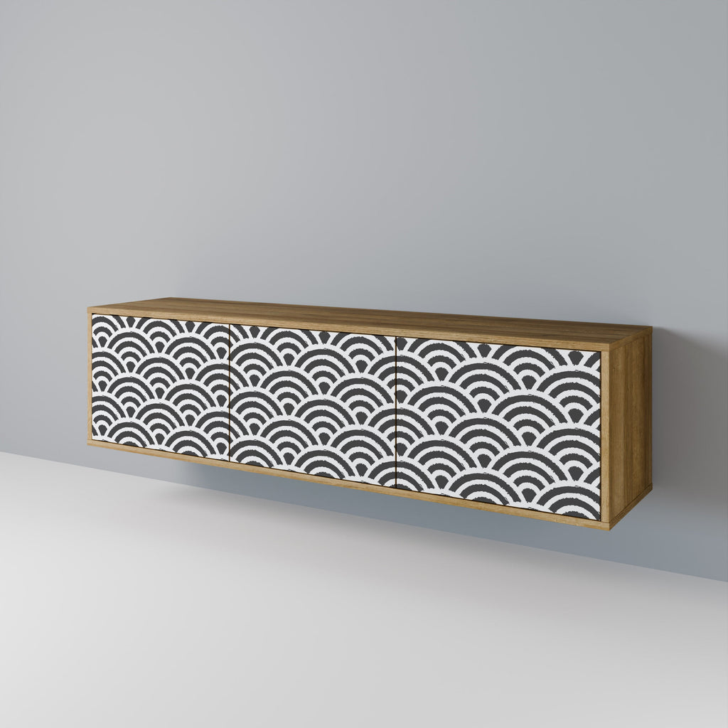 Meuble TV 3 portes effet chêne GLOOMY HOST