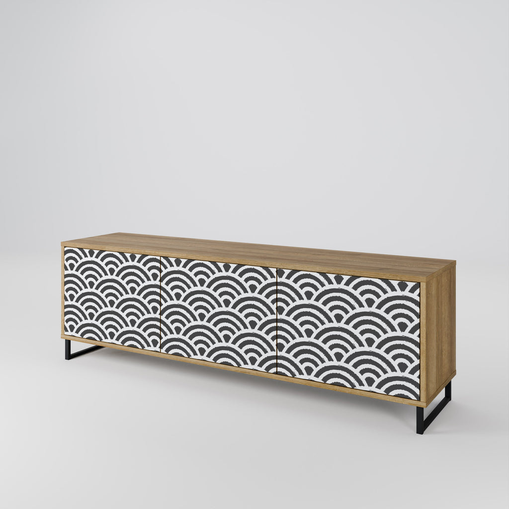 Meuble TV 3 portes effet chêne GLOOMY HOST