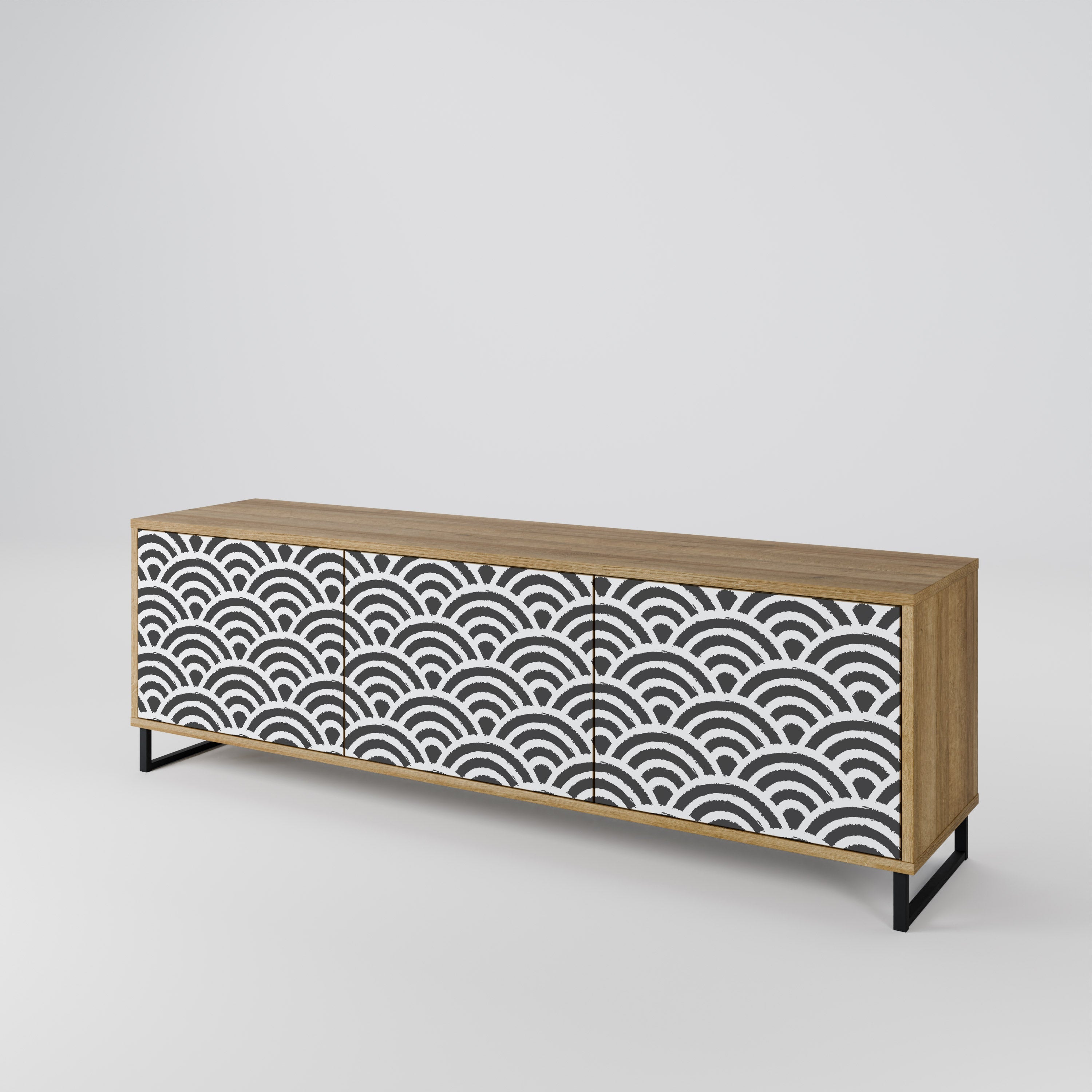 Meuble TV 3 portes effet chêne GLOOMY HOST