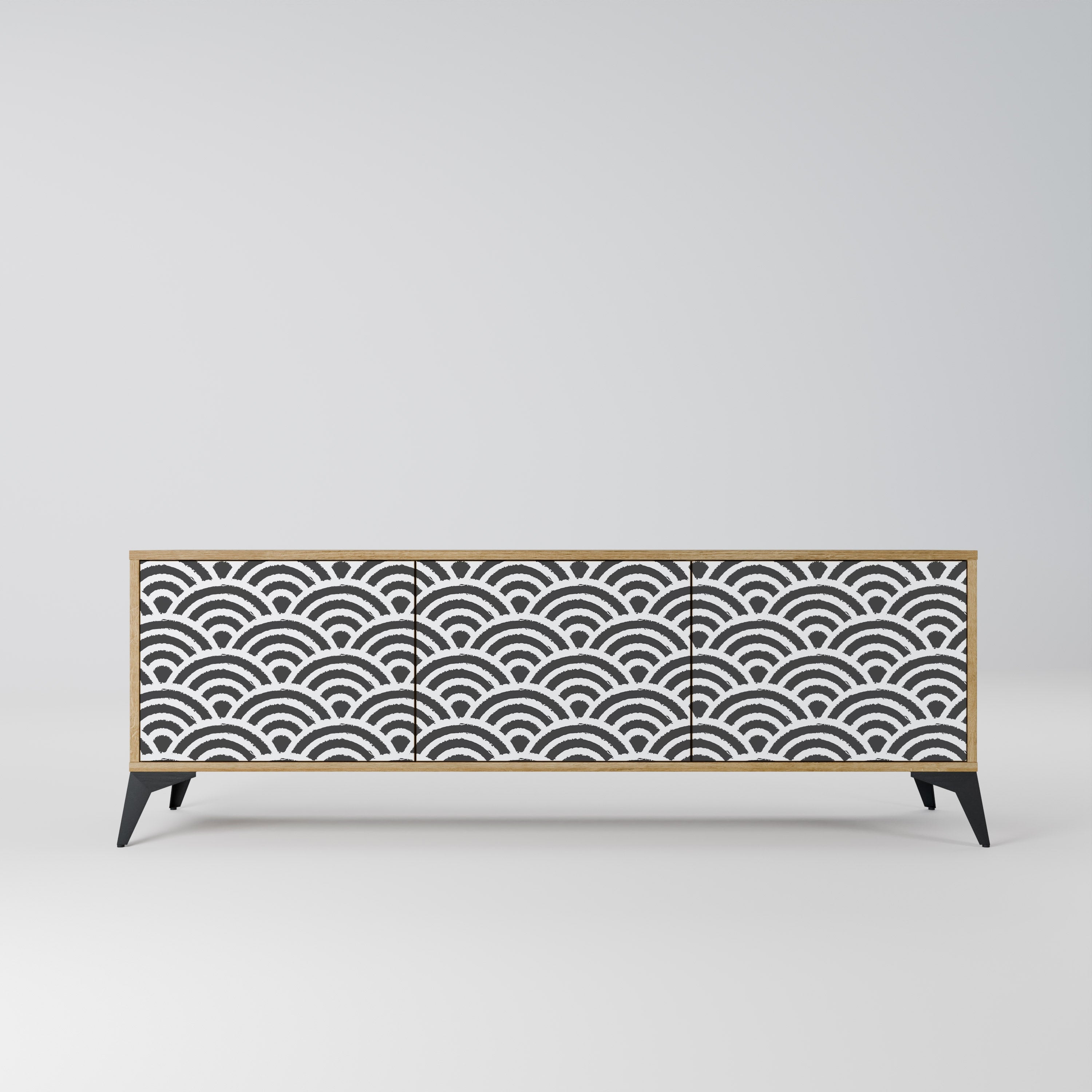 Meuble TV 3 portes effet chêne GLOOMY HOST