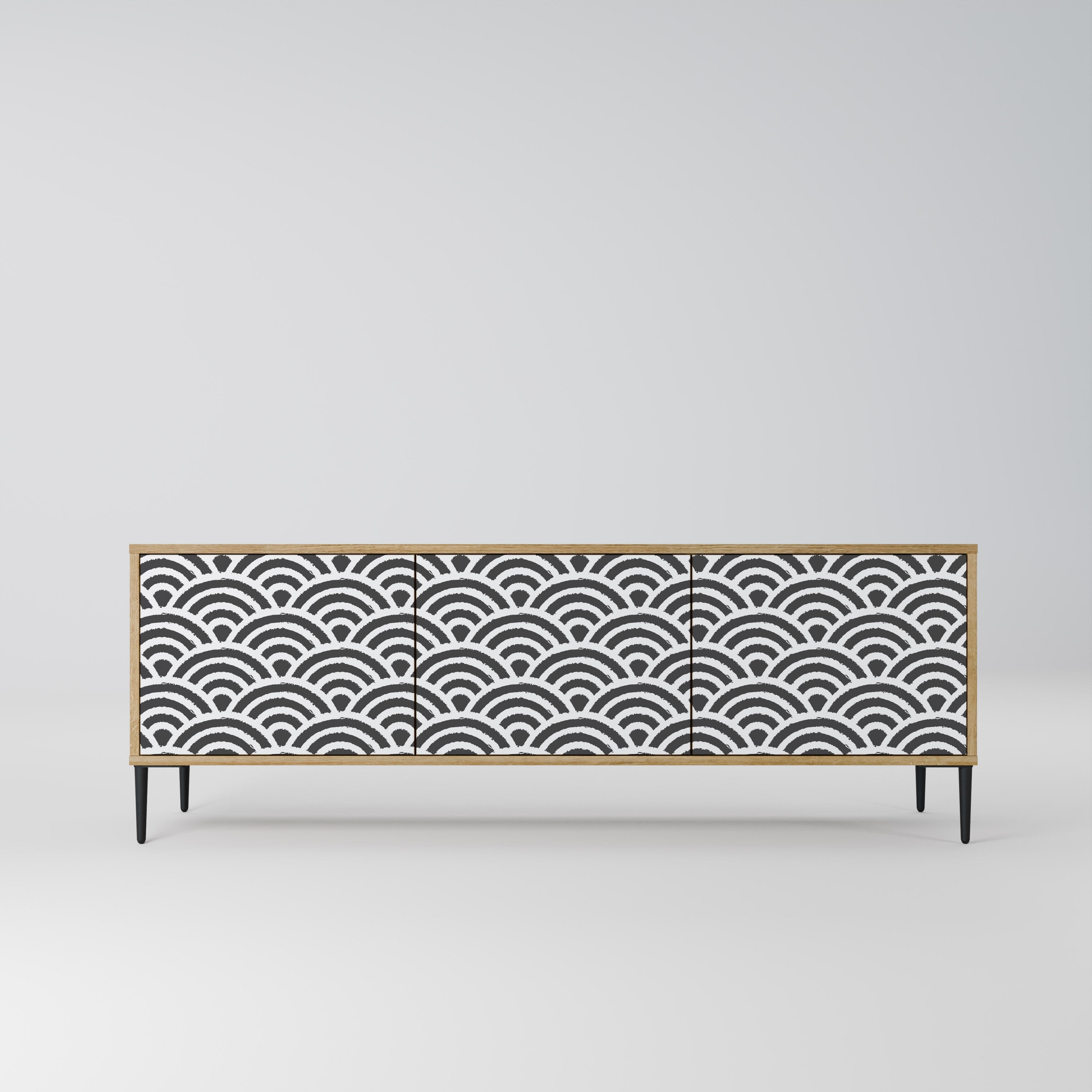 Meuble TV 3 portes effet chêne GLOOMY HOST