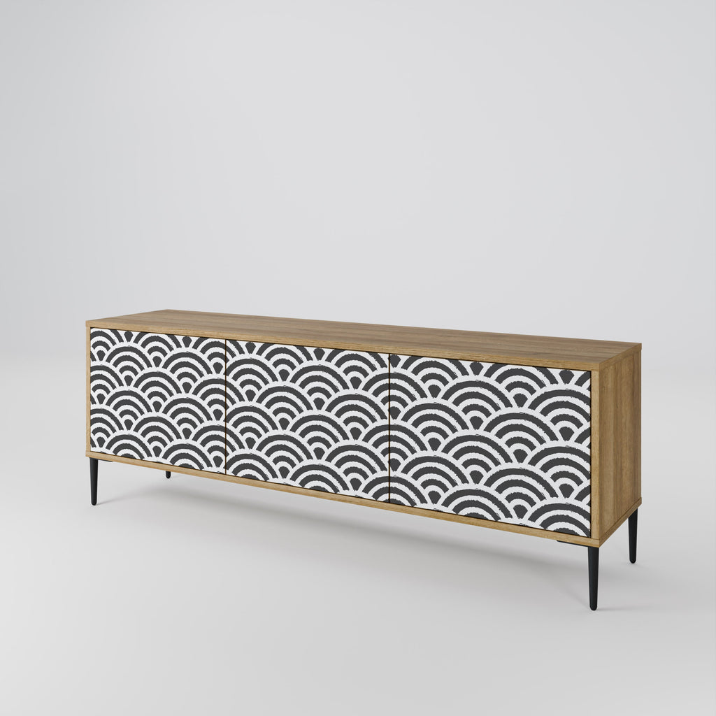 Meuble TV 3 portes effet chêne GLOOMY HOST